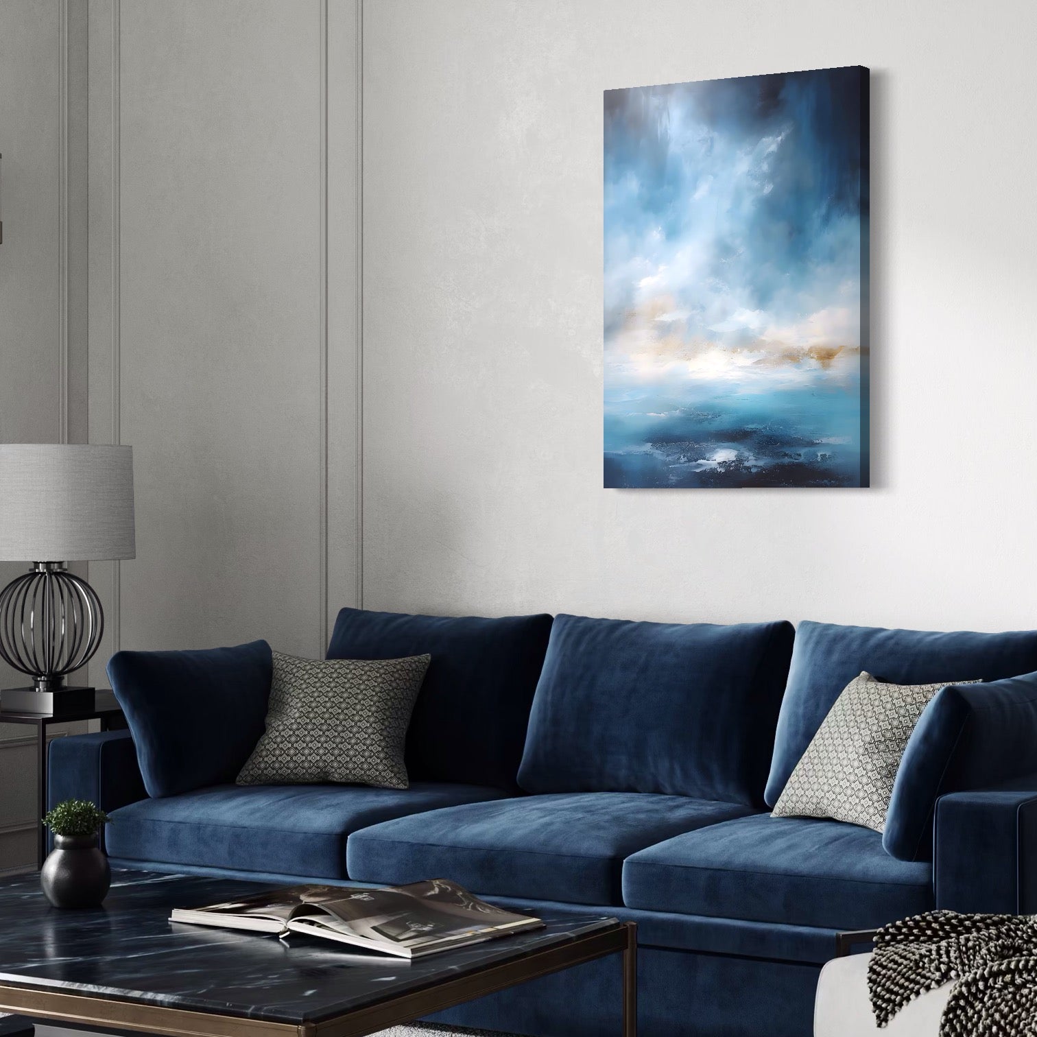 Tablou Canvas Premium LuxCanva® C1196, Oras Vazut Din Avion , Relaxare, Living Room, Culori Vibrante