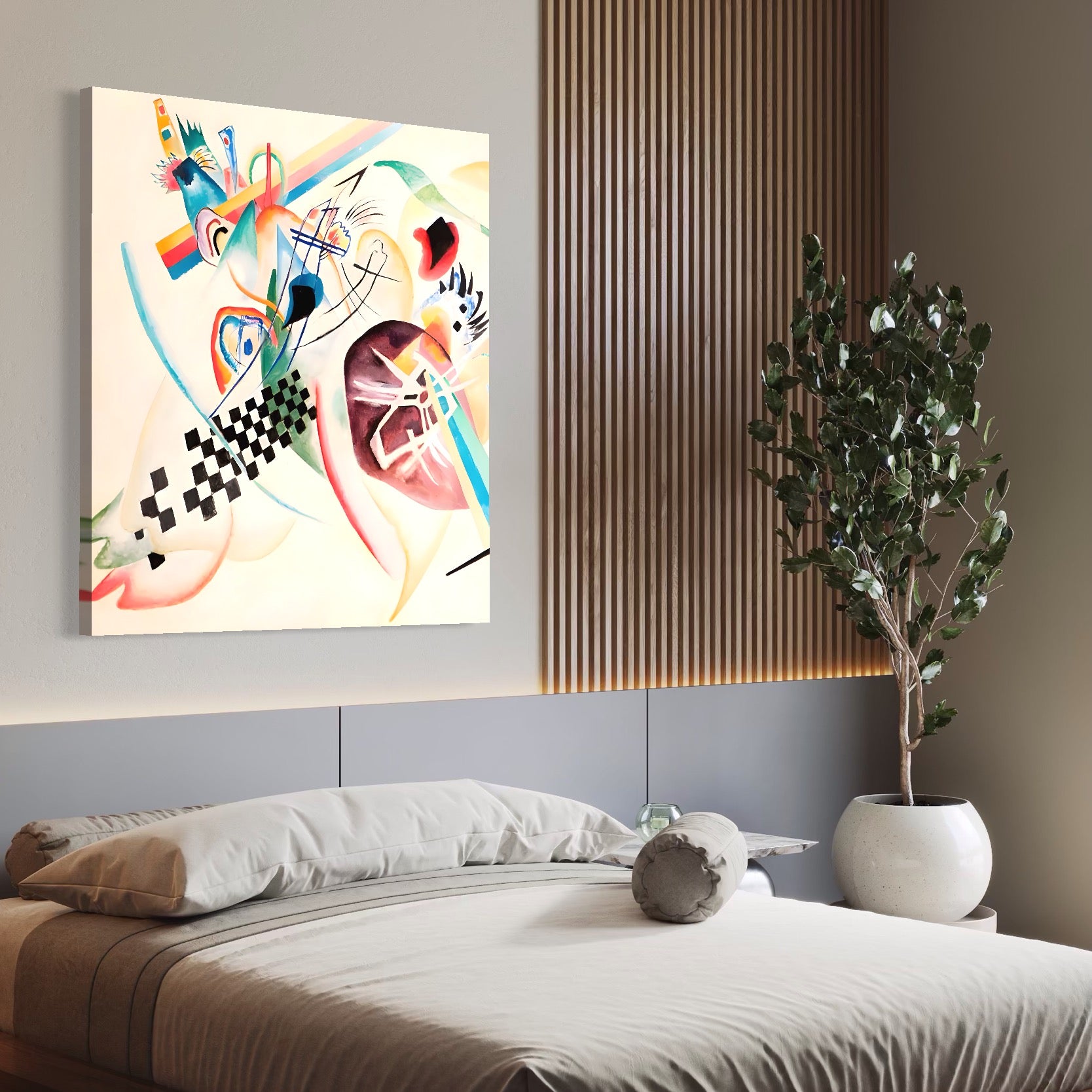 Tablou Canvas Premium LuxCanva® C1198, Abstract Paint By Kandinsky , Culori, Decorativ, Living Room, Culori Vibrante