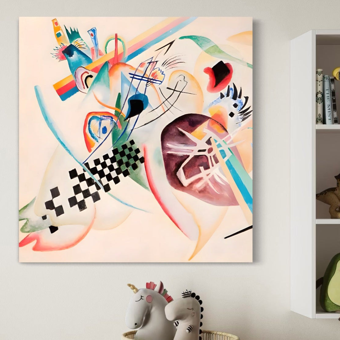 Tablou Canvas Premium LuxCanva® C1198, Abstract Paint By Kandinsky , Culori, Decorativ, Living Room, Culori Vibrante