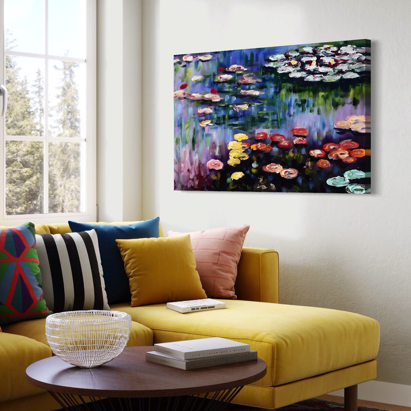 Tablou Canvas Premium LuxCanva® C1203, Maci Infloriti Pe Lac , Relaxare, Living Room, Culori Vibrante