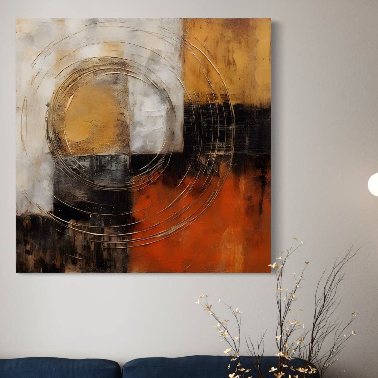 Tablou Canvas Premium LuxCanva® C1205, Abstract Black And Red Paint , Culori, Decorativ, Living Room, Culori Vibrante