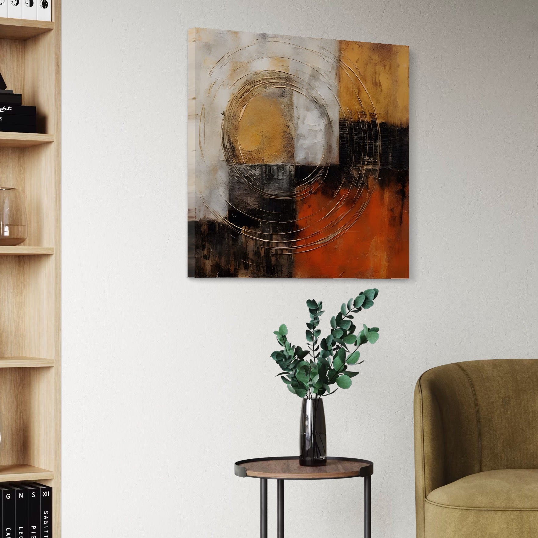 Tablou Canvas Premium LuxCanva® C1205, Abstract Black And Red Paint , Culori, Decorativ, Living Room, Culori Vibrante