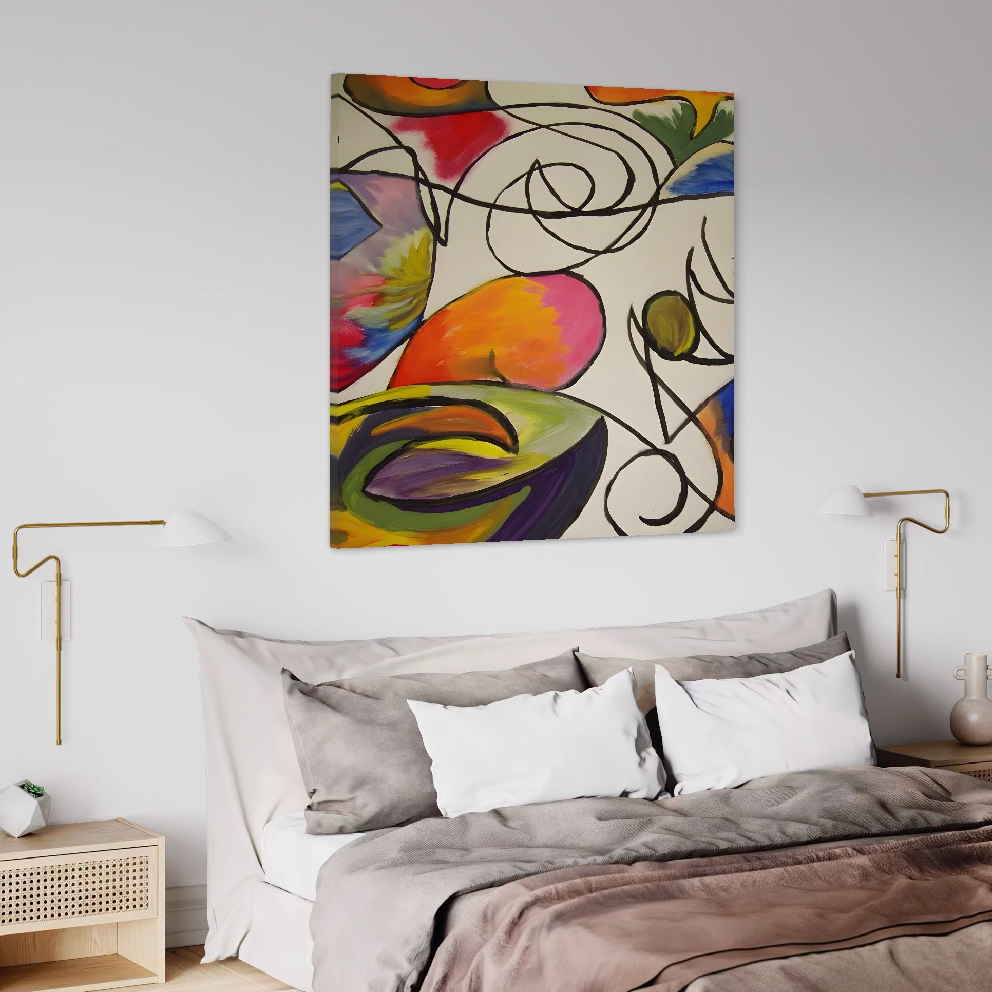 Tablou Canvas Premium LuxCanva® C1206, Kandinsky Painting Puzzle , Culori, Decorativ, Living Room, Culori Vibrante