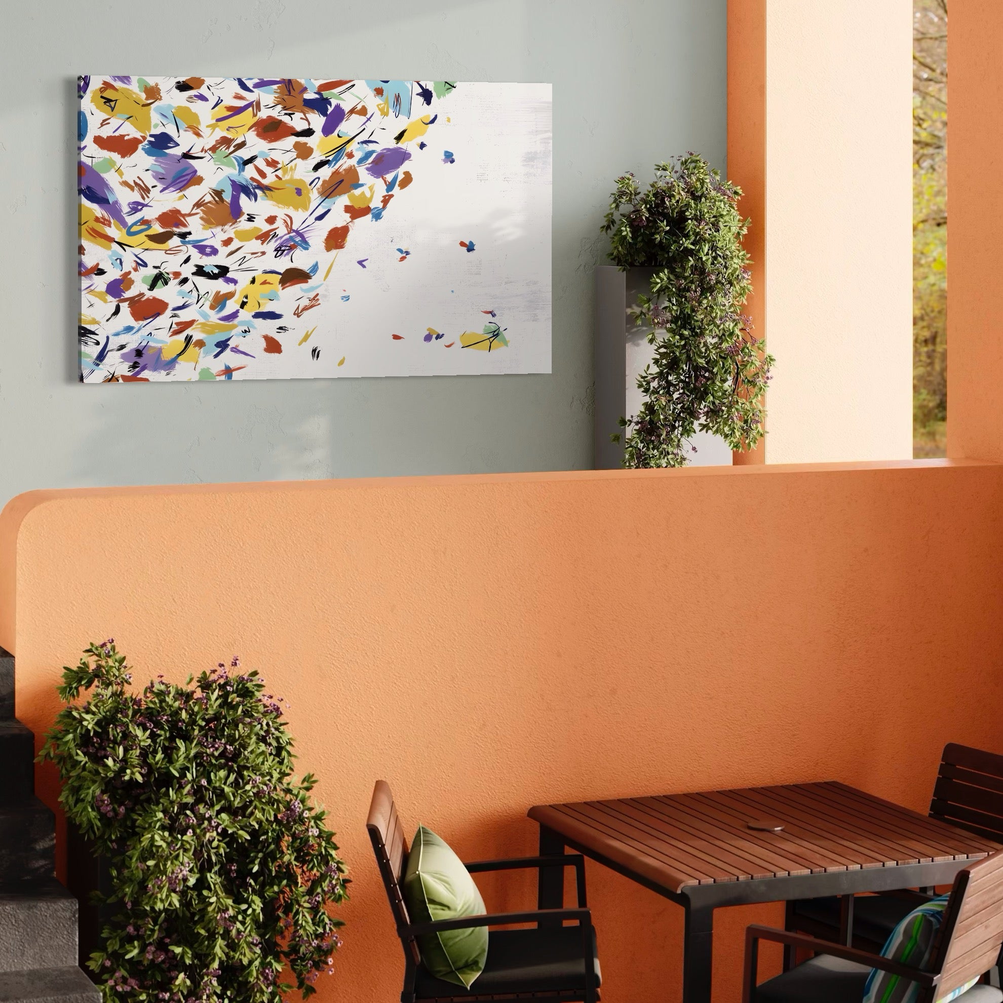 Tablou Canvas Premium LuxCanva® C1210, Frunze Cazatoare , Relaxare, Living Room, Culori Vibrante