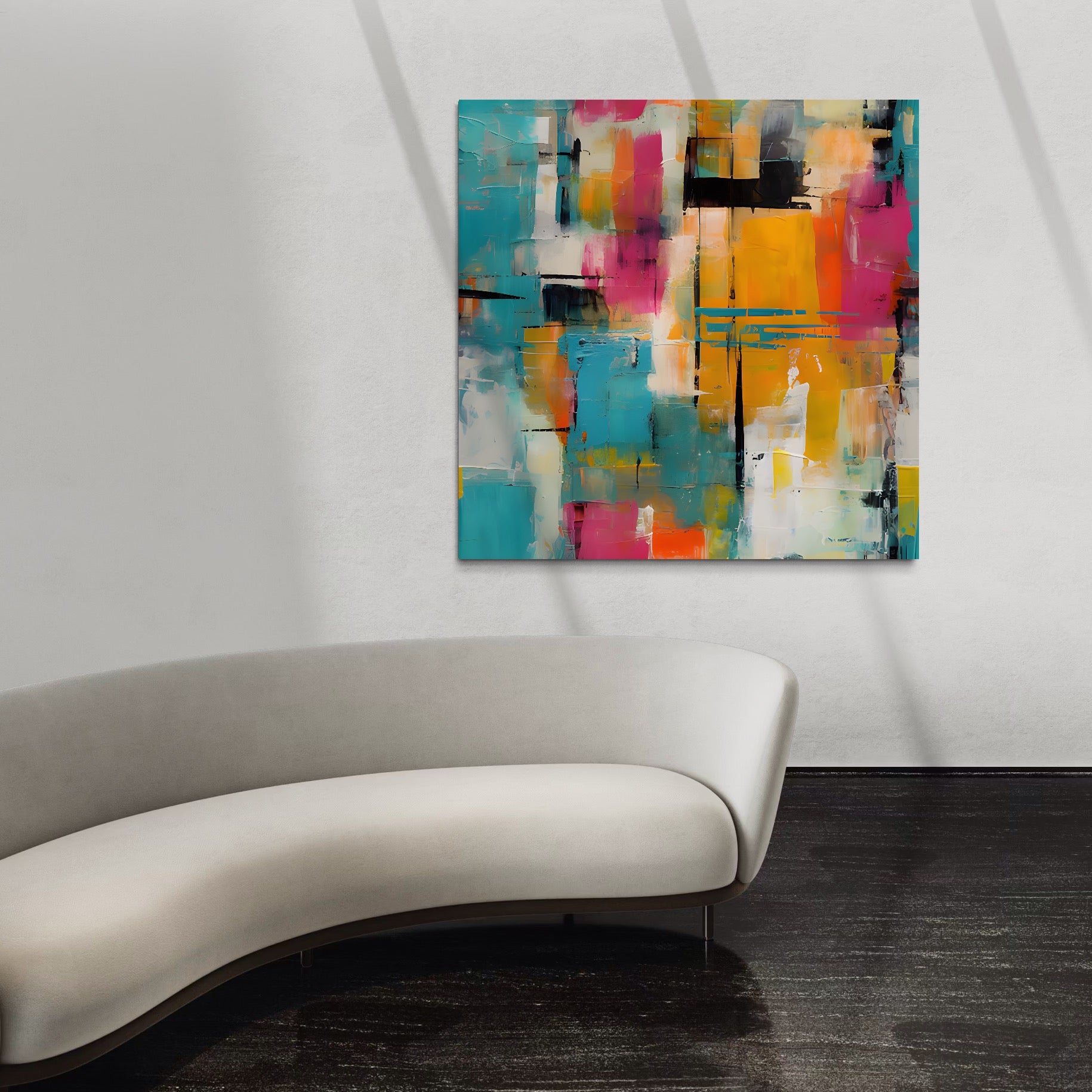 Tablou Canvas Premium LuxCanva® C1211, Abstract Colorscape Paint , Culori, Decorativ, Living Room, Culori Vibrante