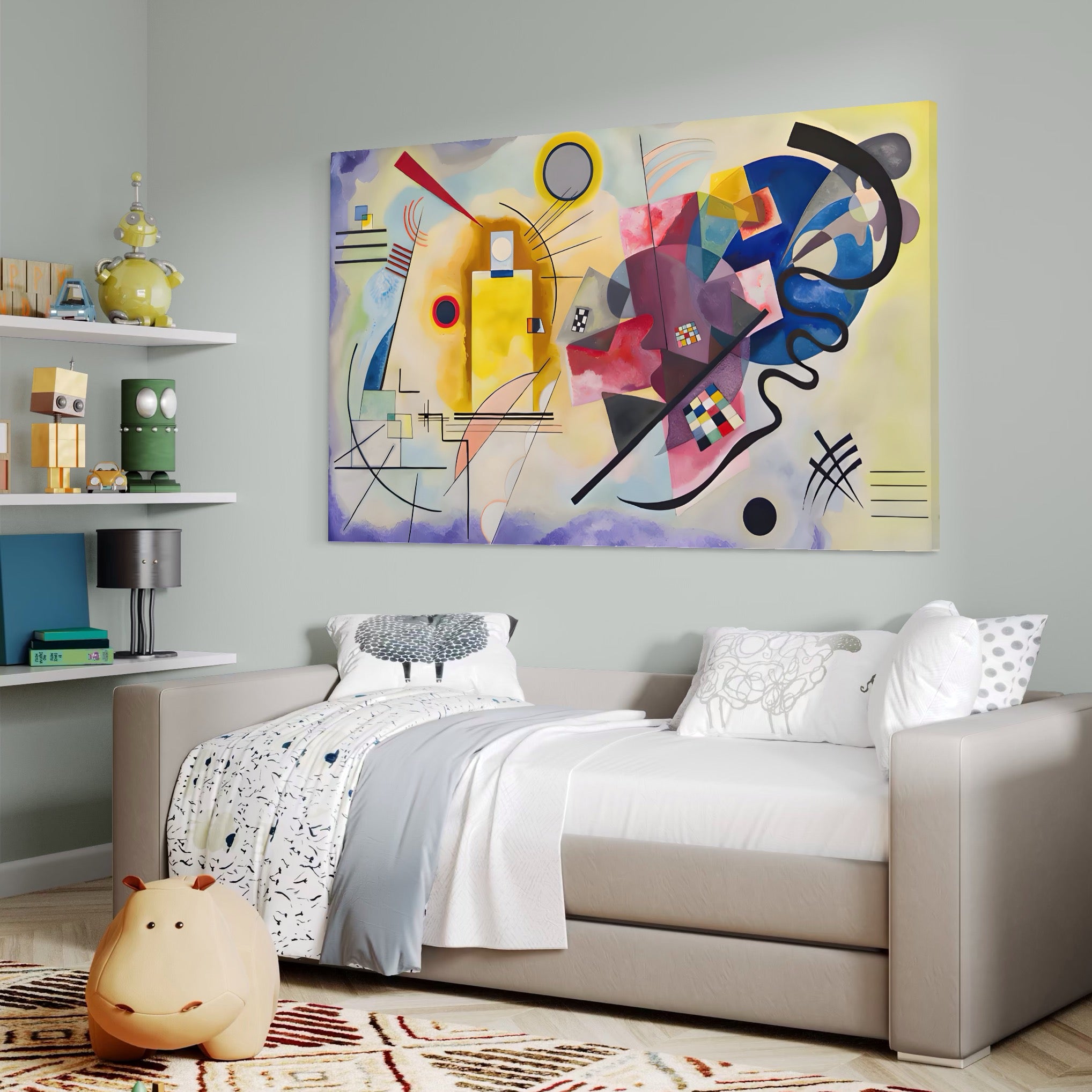 Tablou Canvas Premium LuxCanva® C1214, Red Yellow And Blue Paint , Relaxare, Artist, Kandinsky, Living Room, Culori Vibrante