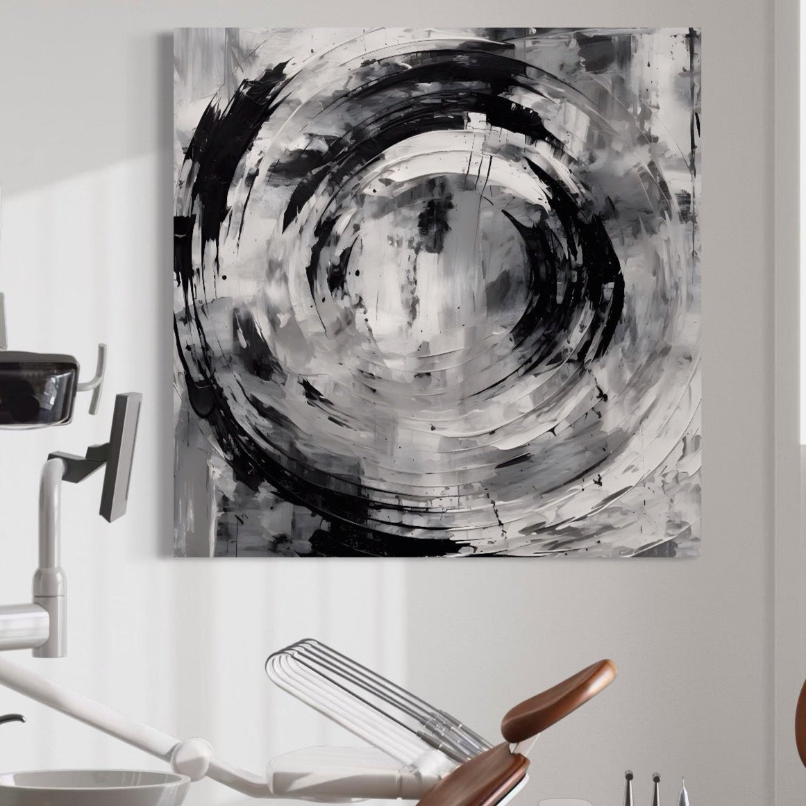 Tablou Canvas Premium LuxCanva® C1217, Abstract Round Paint , Culori, Decorativ, Living Room, Culori Vibrante