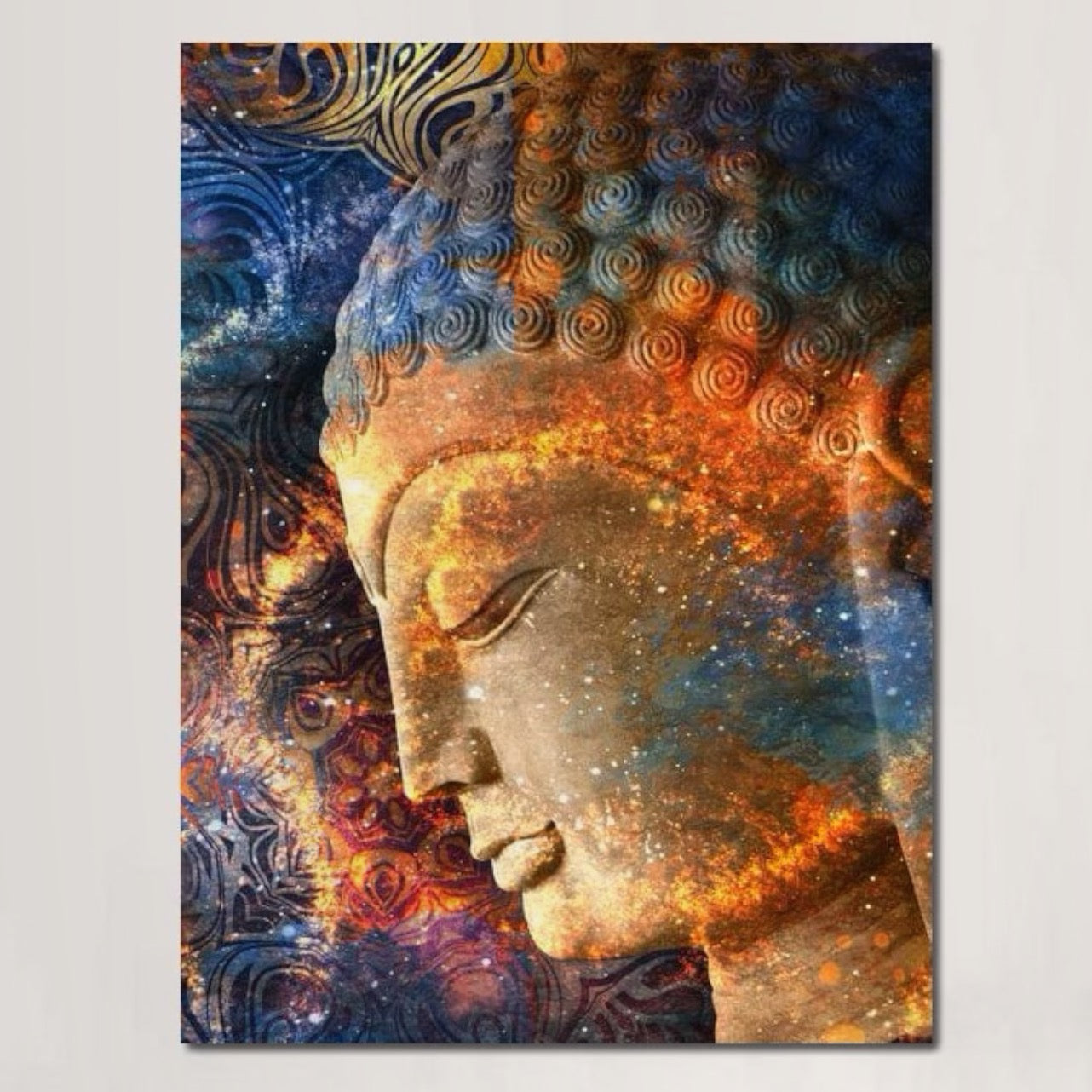 Tablou Canvas Premium LuxCanva® I108, Profilul lui Buddha, Zen, Liniste, Spiritualitate, Energie Interioara, Armonie, Meditatie, Cosmos, Profil, Univers, Living, Dormitor