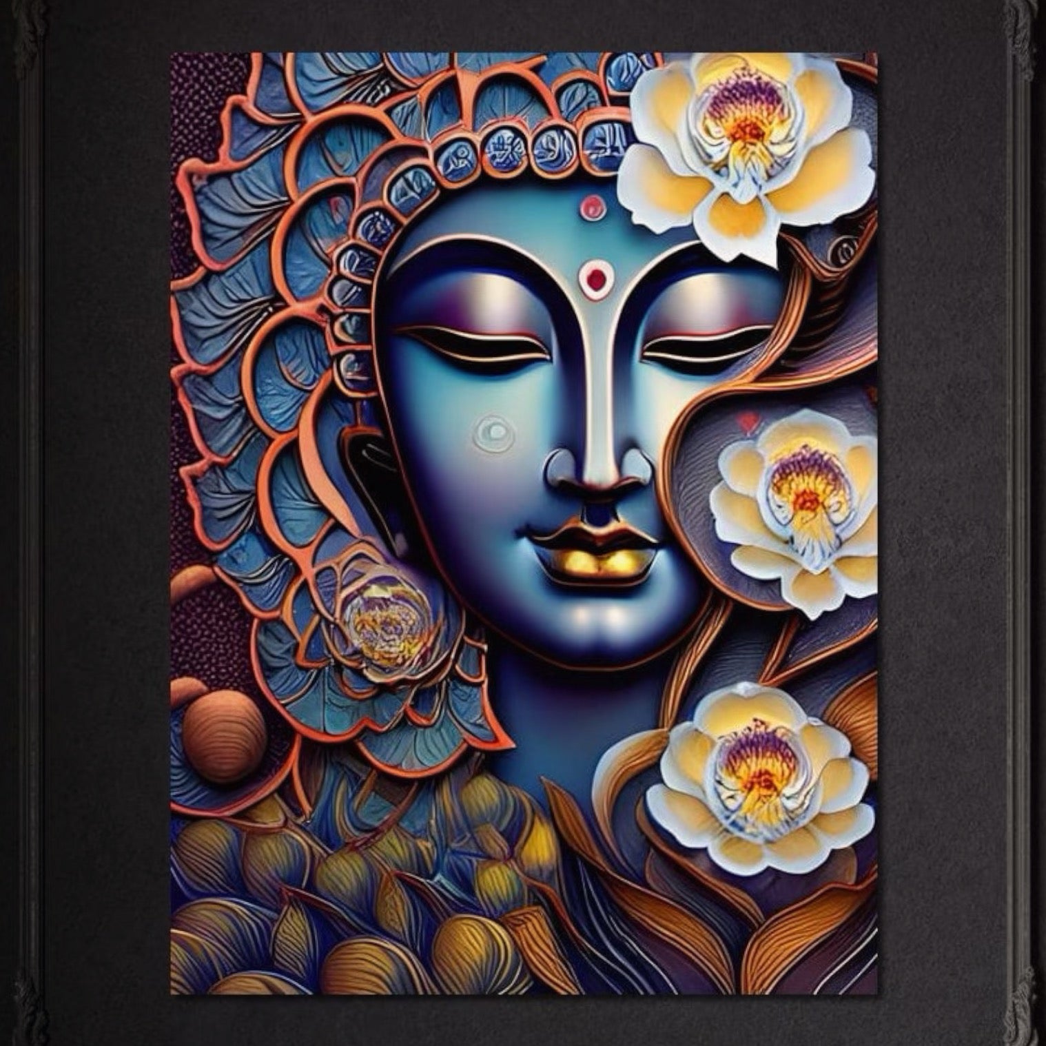 Tablou Canvas Premium LuxCanva® I120, Inflorirea Spiritului, Buddha, Zen, Iluminare, Pace Interioara, Spiritualitate, Armonie, Meditatie, Flori, Lotus, Urna, Living, Dormitor