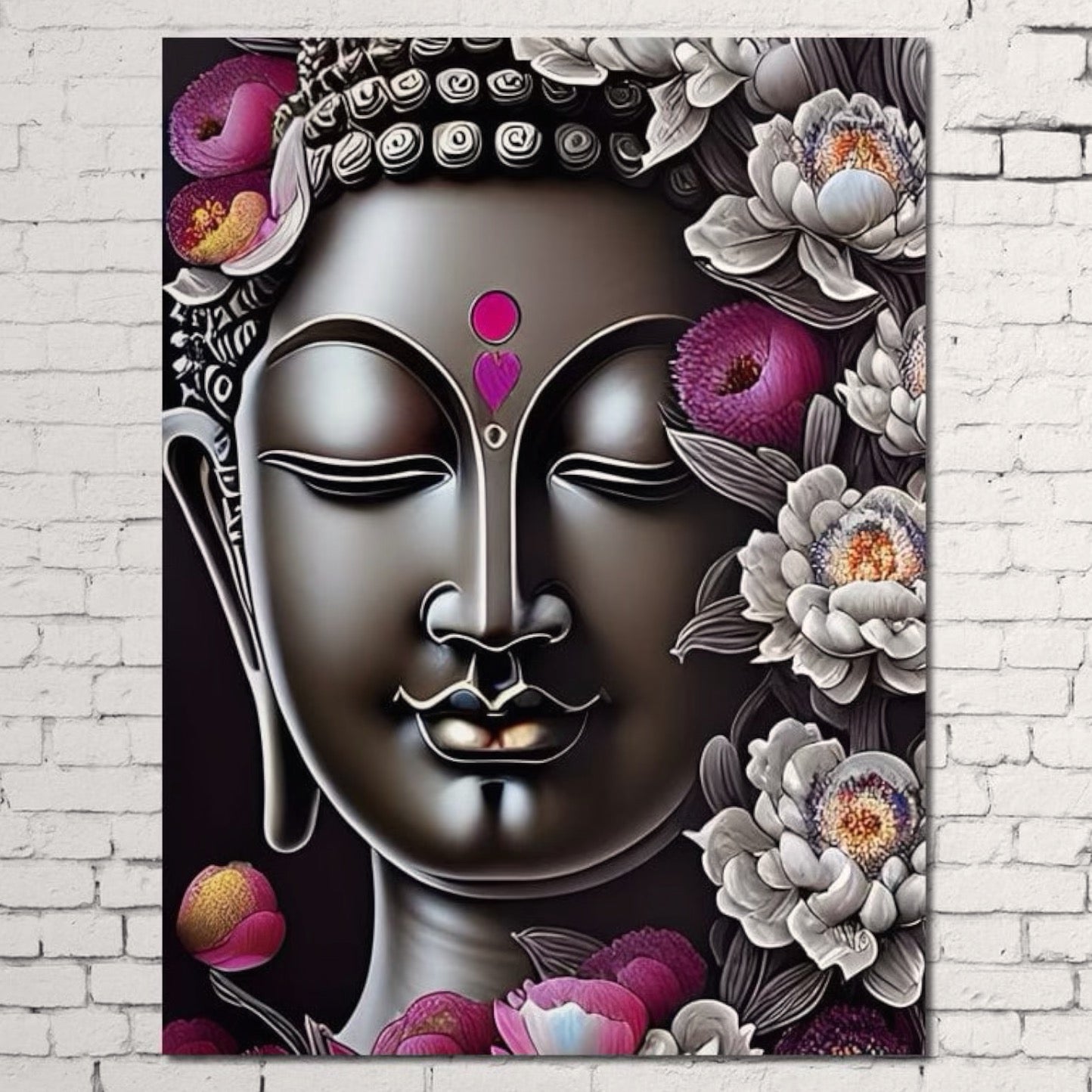 Tablou Canvas Premium LuxCanva® I122, Lotusul Iluminarii, Buddha, Zen, Iluminare, Pace Interioara, Spiritualitate, Armonie, Meditatie, Flori, Lotus, Inima, Living, Dormitor