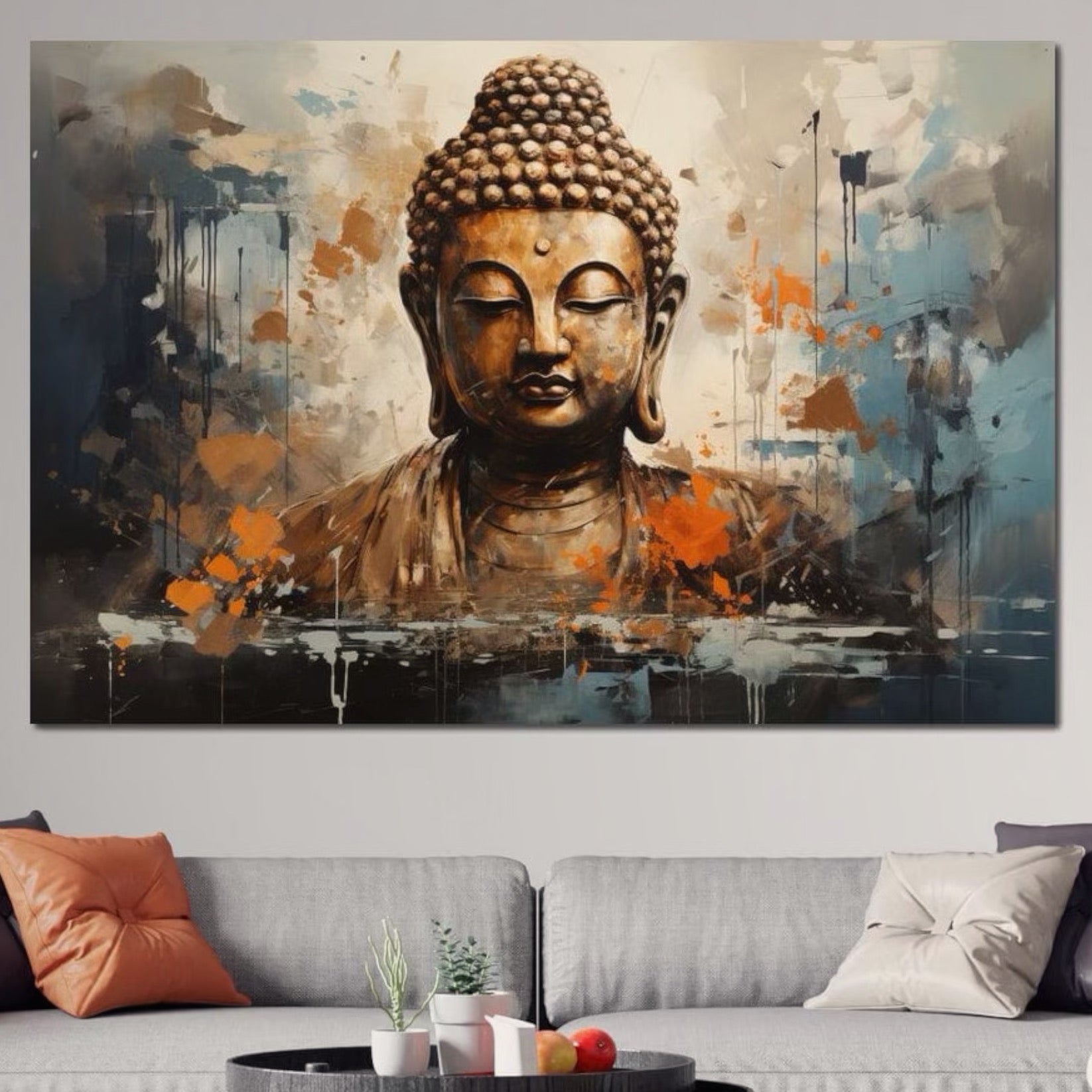 Tablou Canvas Premium LuxCanva® I140, Serenitate Abstracta. Buddha, Zen, Echilibru, Meditatie, Spiritualitate, Contemplare, Armonie, Traditie, Reflexie, Living, Dormitor