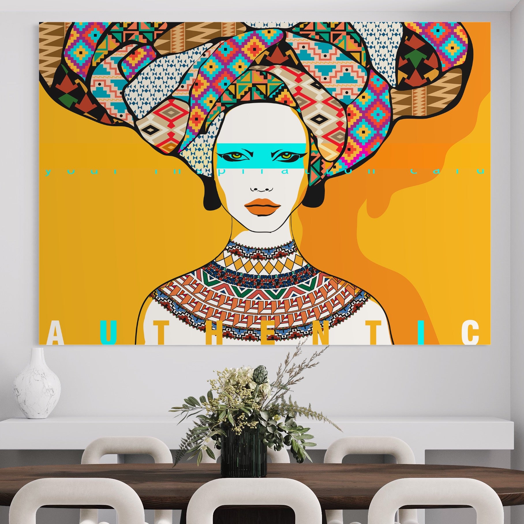 Tablou Canvas Premium LuxCanva® B1133, African Women , Femei, Living, Turban, Frumusete, Trib, Dormitor, Africa, Culori Vibrante