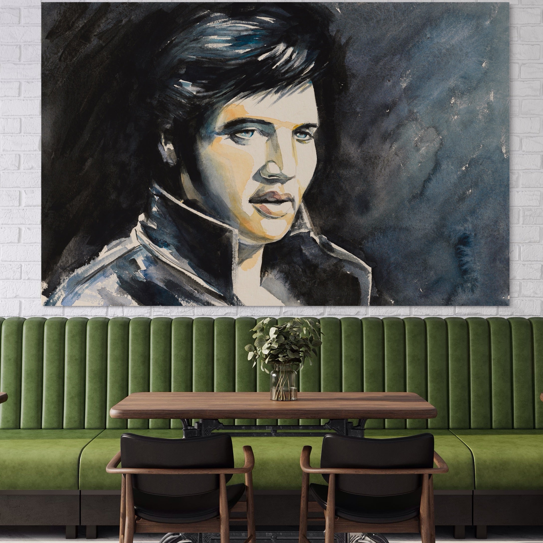 Tablou Canvas Premium LuxCanva® B1132, Regele Rock 'n' Roll-ului , Elvis Aaron Presley, Living, The King, Gospel, Memphis, Blues, Chitara, Culori Vibrante