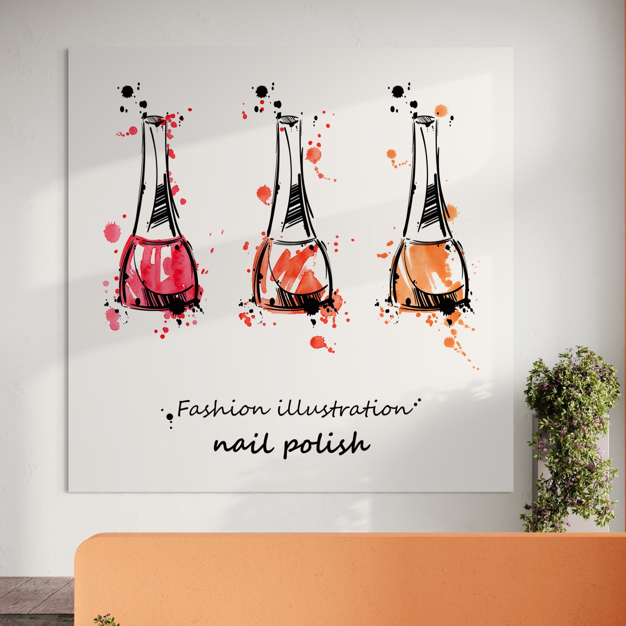 Tablou Canvas Premium LuxCanva® B1130, Oja Perfecta , Manichiura, Salon Infrumusetare, Pedichiura, Estetica, Unghii, Rosu, Culori Vibrante