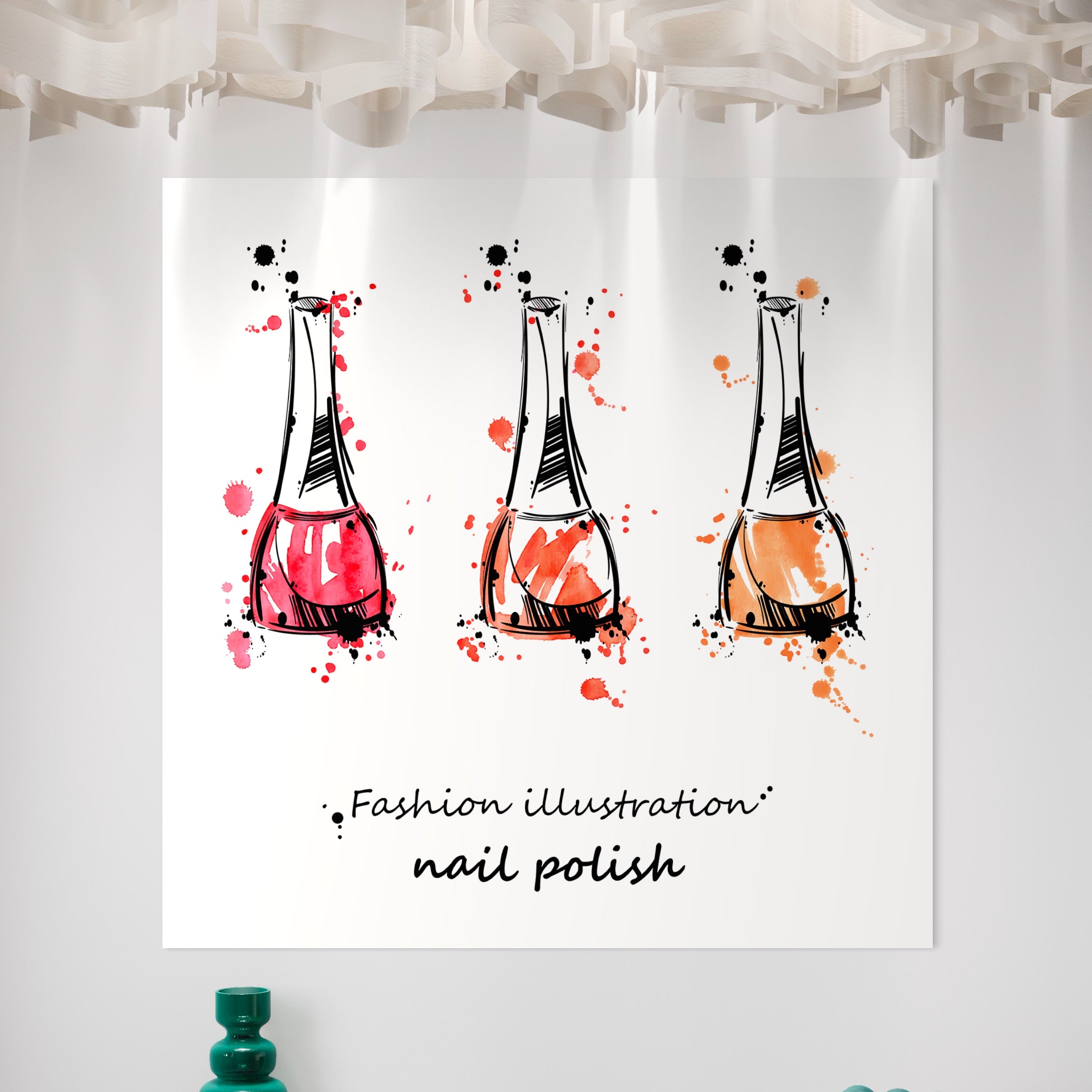 Tablou Canvas Premium LuxCanva® B1130, Oja Perfecta , Manichiura, Salon Infrumusetare, Pedichiura, Estetica, Unghii, Rosu, Culori Vibrante