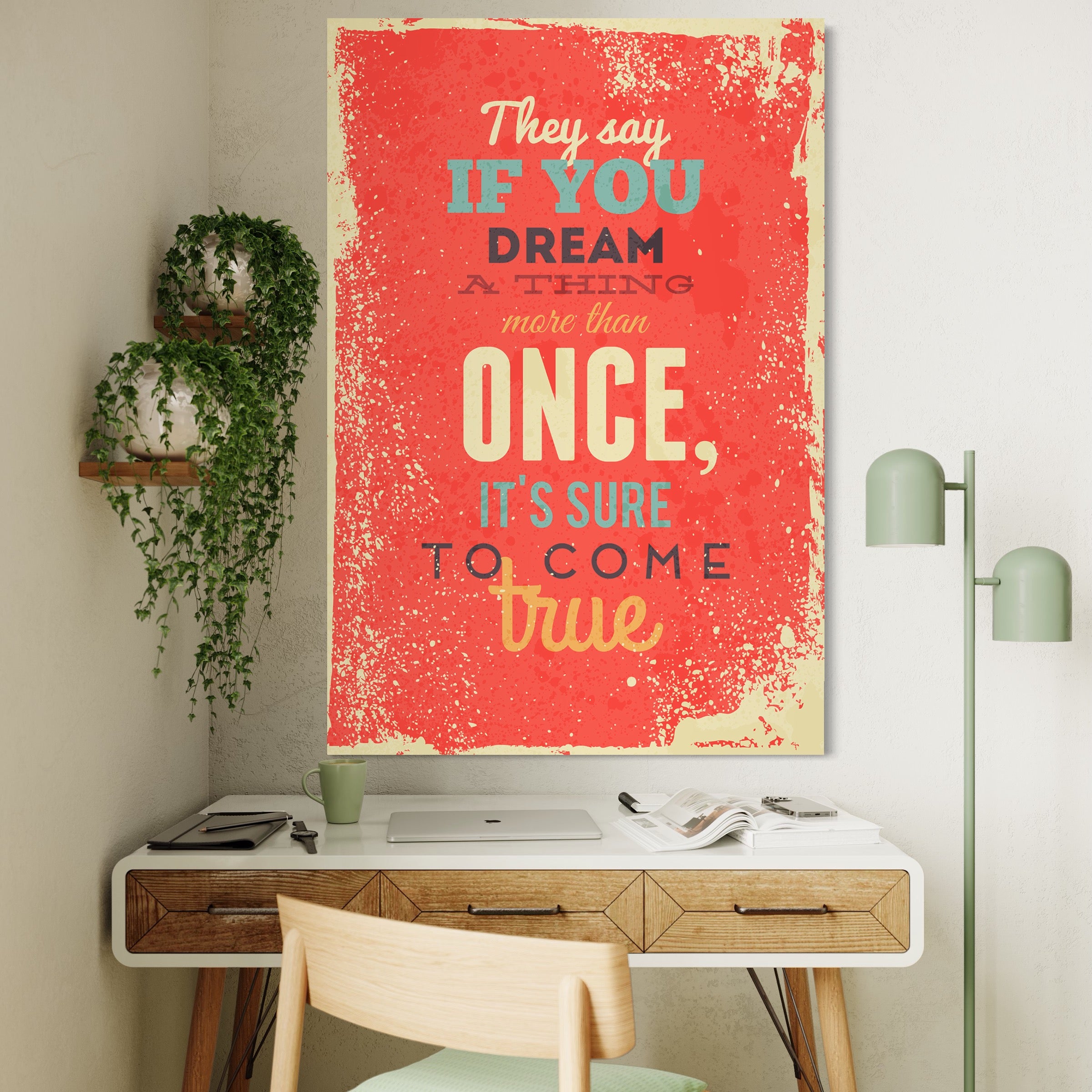 Tablou Canvas Premium LuxCanva® B1126, Visele Devin Realitate , Culori, Vise, Indeplinire, Living Room, Dorinte, Motivational, Birou, Culori Vibrante