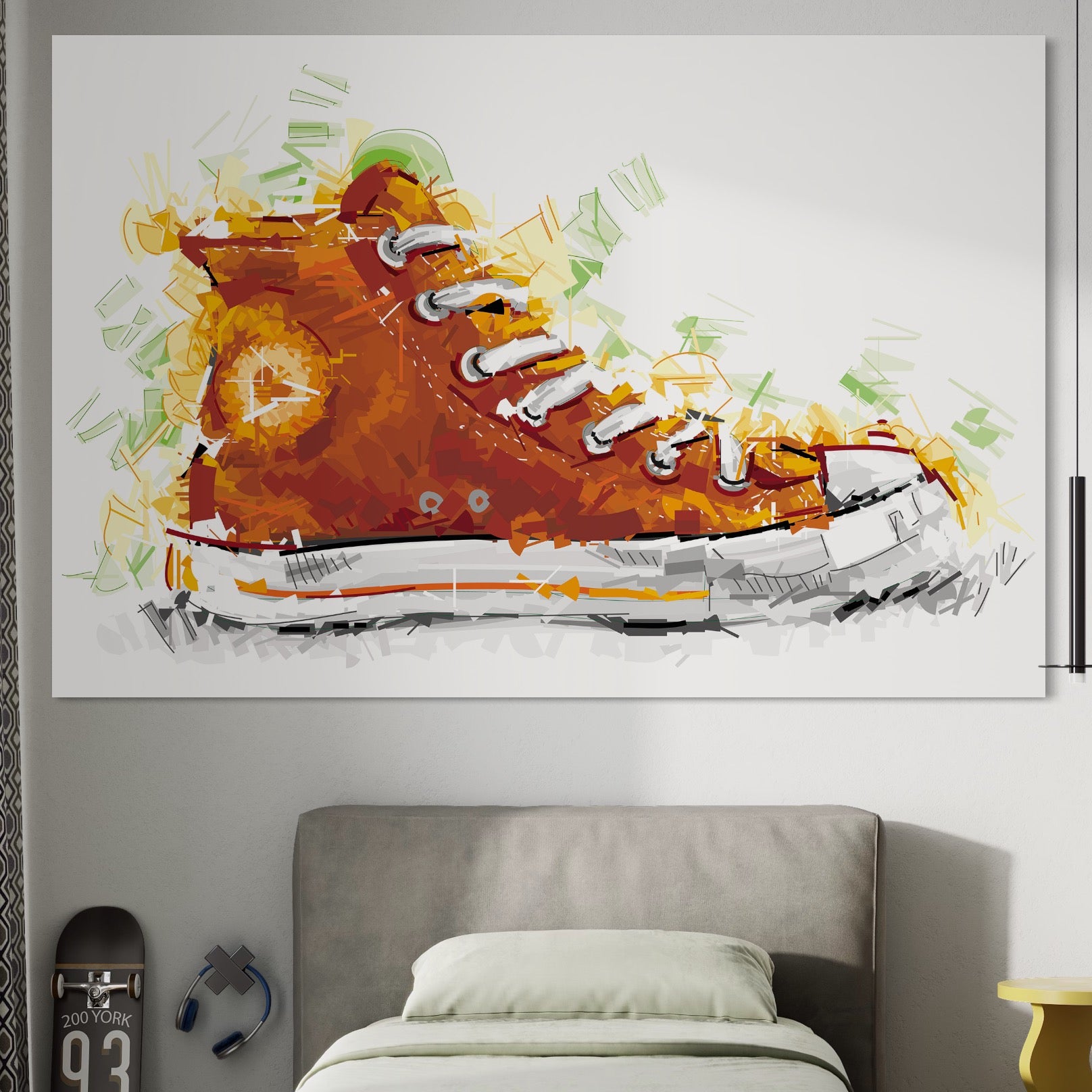 Tablou Canvas Premium LuxCanva® B1123, Tenisi Converse ,  Culori, Baschet, Converse, Dormitor, Chuck Taylor, Sport, Portocaliu, Copii, Culori Vibrante