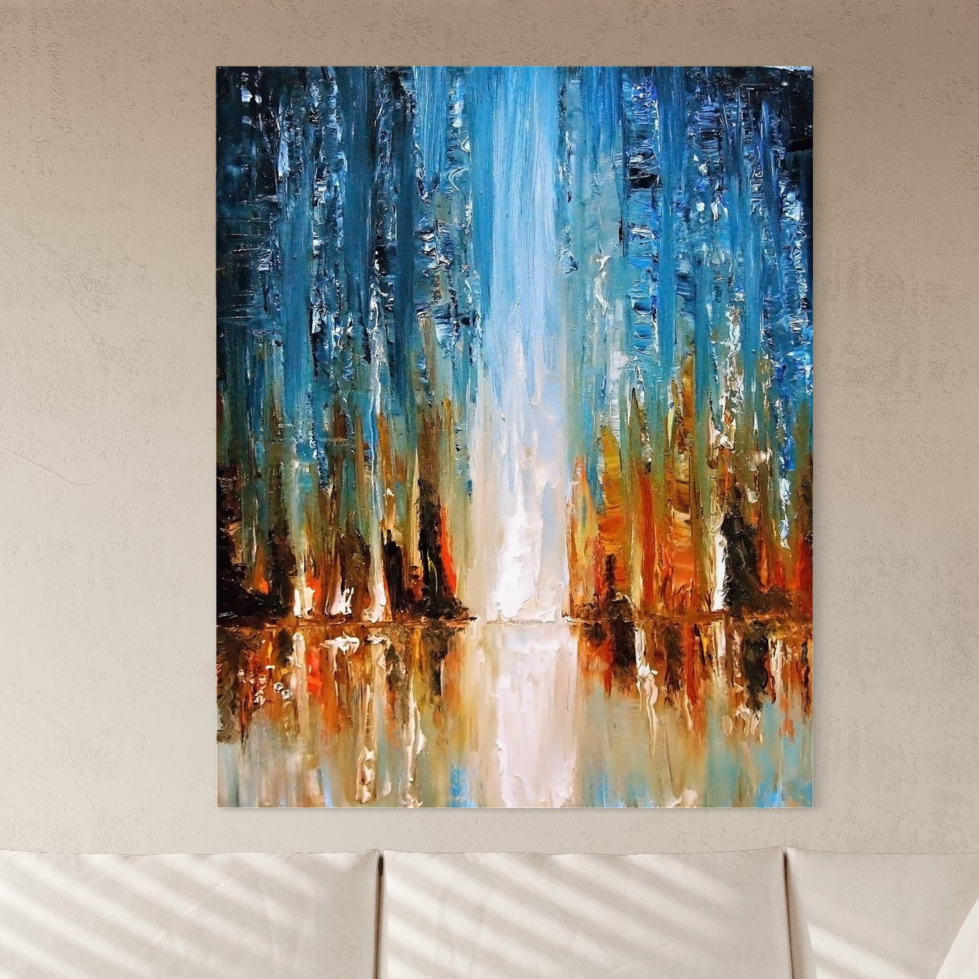 Tablou Canvas Premium LuxCanva® B1120, Abstract Cascade , Living, Abstract, Cascada, Albastru, Dormitor, Liniste, Culori Vibrante