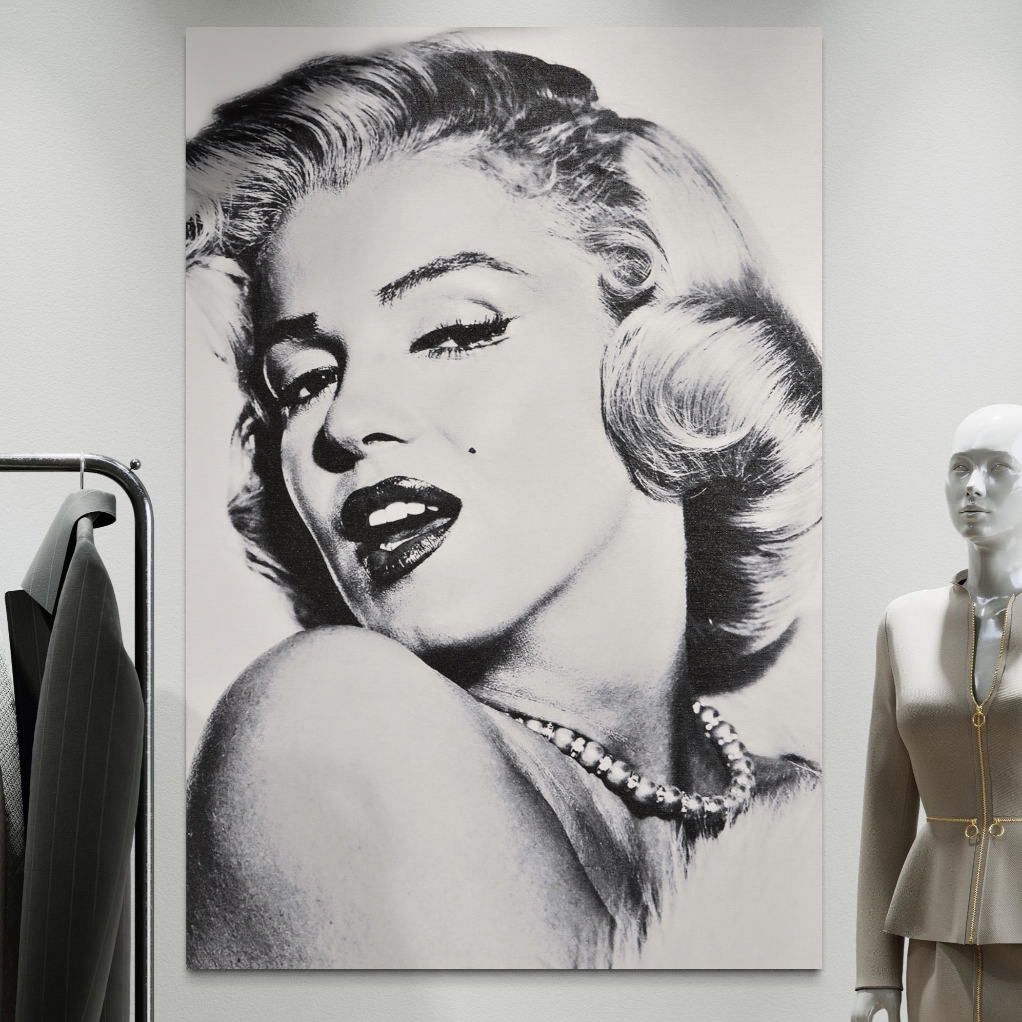 Tablou Canvas Premium LuxCanva® B1118, The Amazing Marilyn Monroe ,Living, Blonda, Actrita, Sex Simbol, PlayBoy, Dormitor, Alb Si Negru