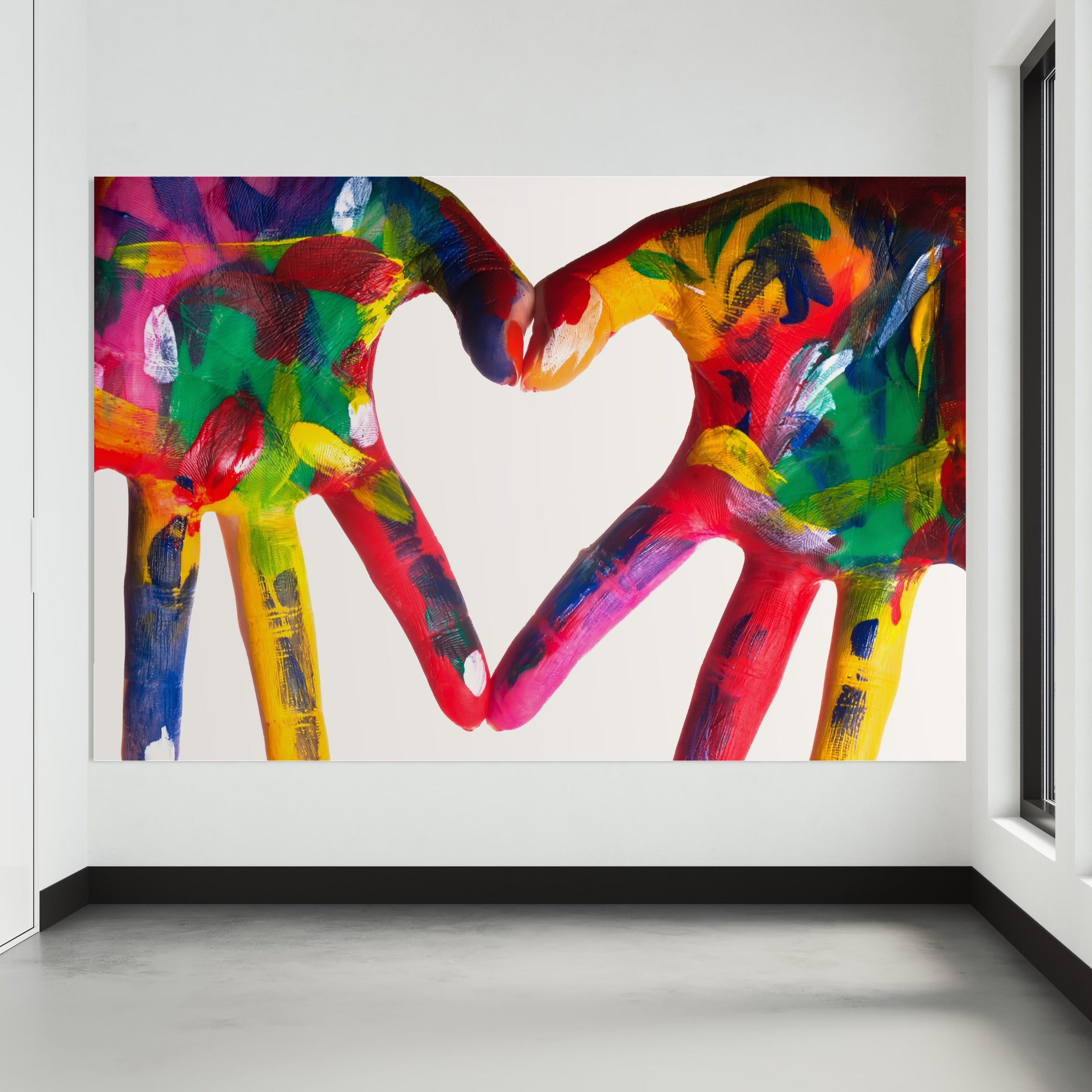 Tablou Canvas Premium LuxCanva® B1117, Loving Hands ,  Living, Inima, Maini, Dragoste, Iubiti, Sentimente, Culori Vibrante