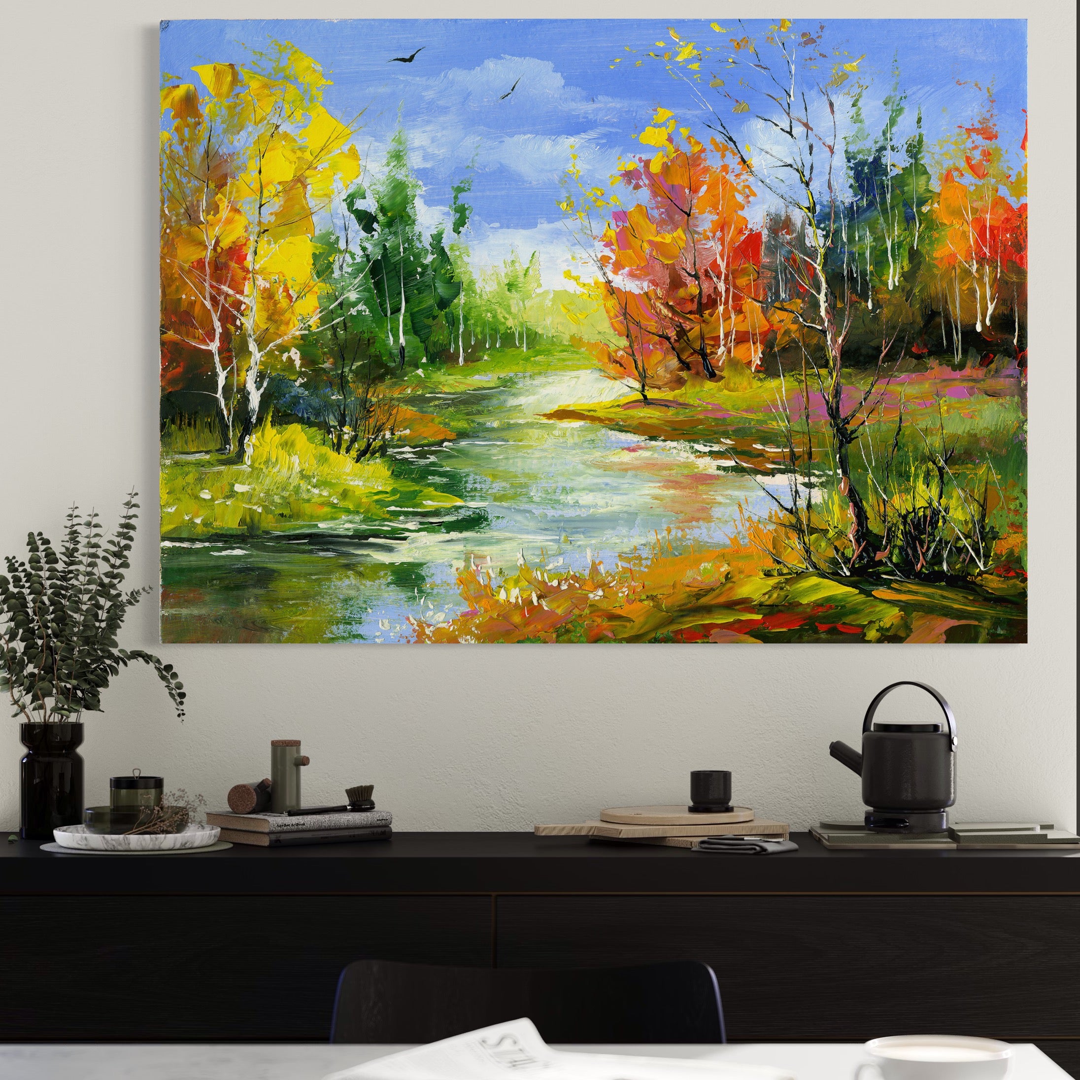 Tablou Canvas Premium LuxCanva® B1115, Frumusetea Naturii , Natura, Dormitor, Padure, Living, Pomi, Culori Vibrante