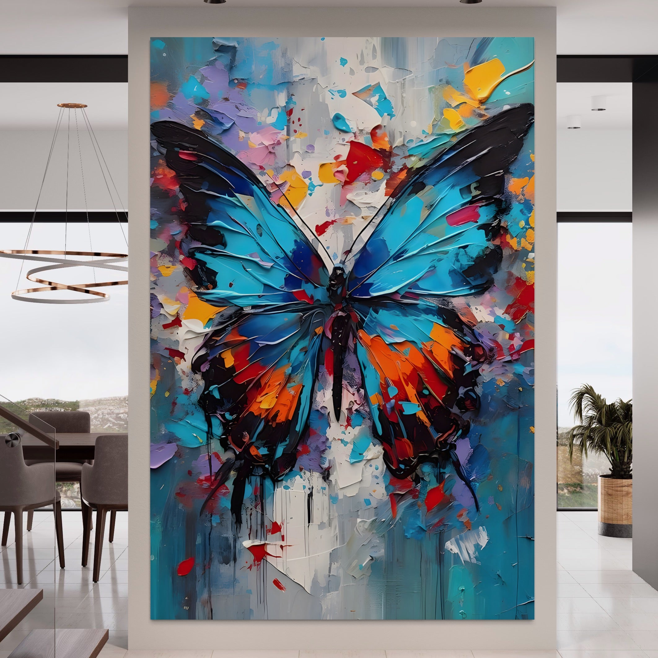 Tablou Canvas Premium LuxCanva® B1109, Fluturele Albastru , Living, Fluture, Albastru, Colorat, Aripi, Culori Vibrante