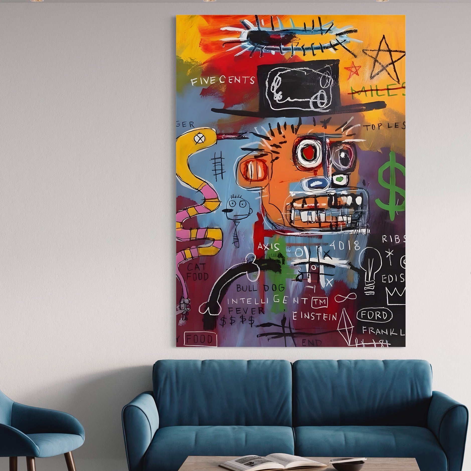 Tablou Canvas Premium LuxCanva® B1102, Inteligenta Artificiala , Birou, Albert Einstein, Abstract, Dormitor, Relativitate, Culori Vibrante