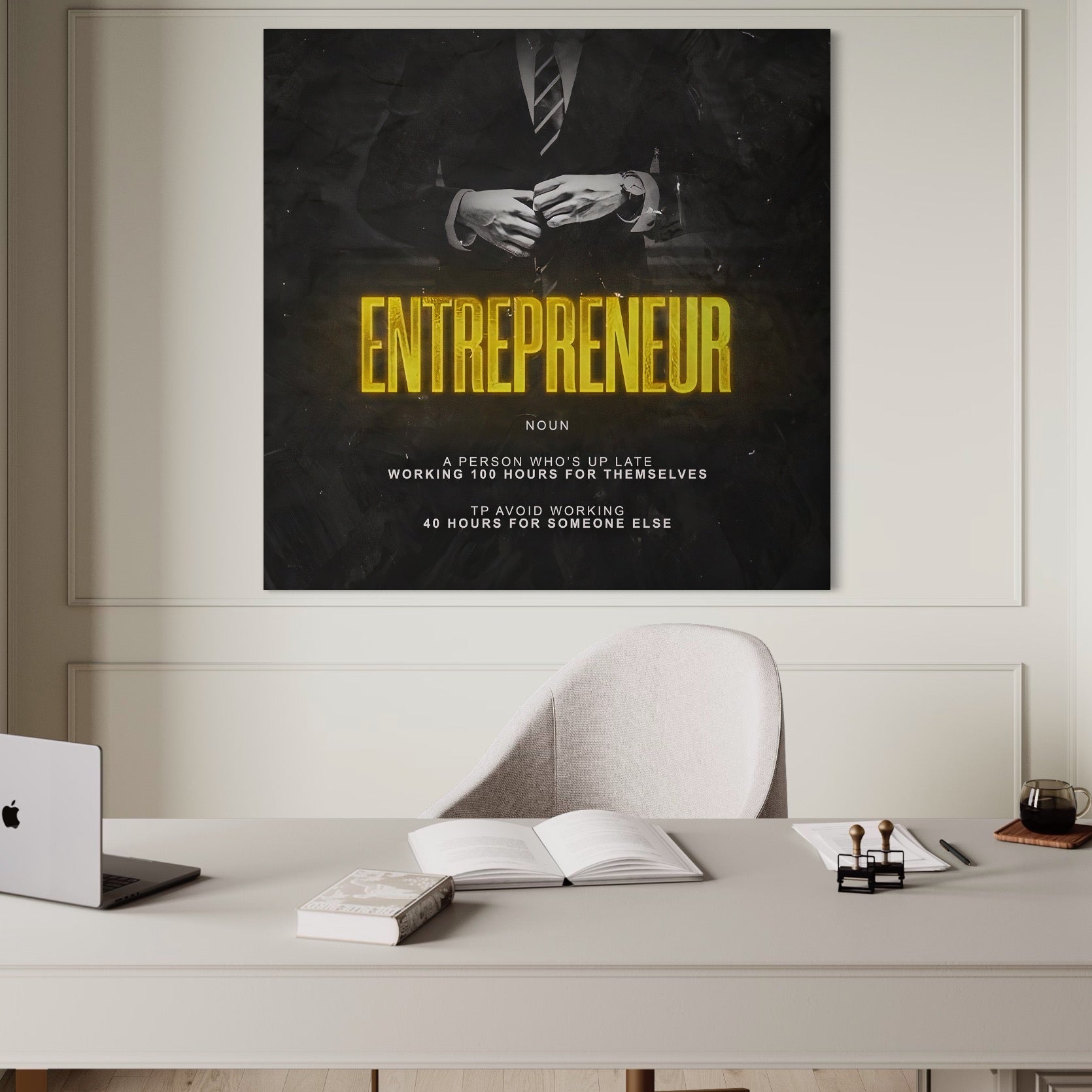 Tablou Canvas Premium LuxCanva® B1086, Antreprenorul , Office, Business, Om De Afaceri, Birou, Munca, Angajator, Decor, Intreprinzator, Colorat