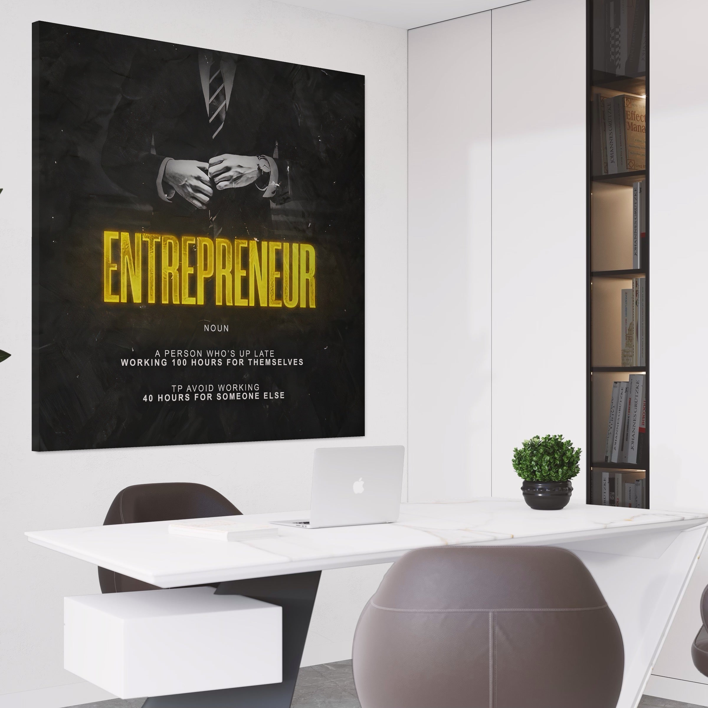 Tablou Canvas Premium LuxCanva® B1086, Antreprenorul , Office, Business, Om De Afaceri, Birou, Munca, Angajator, Decor, Intreprinzator, Colorat