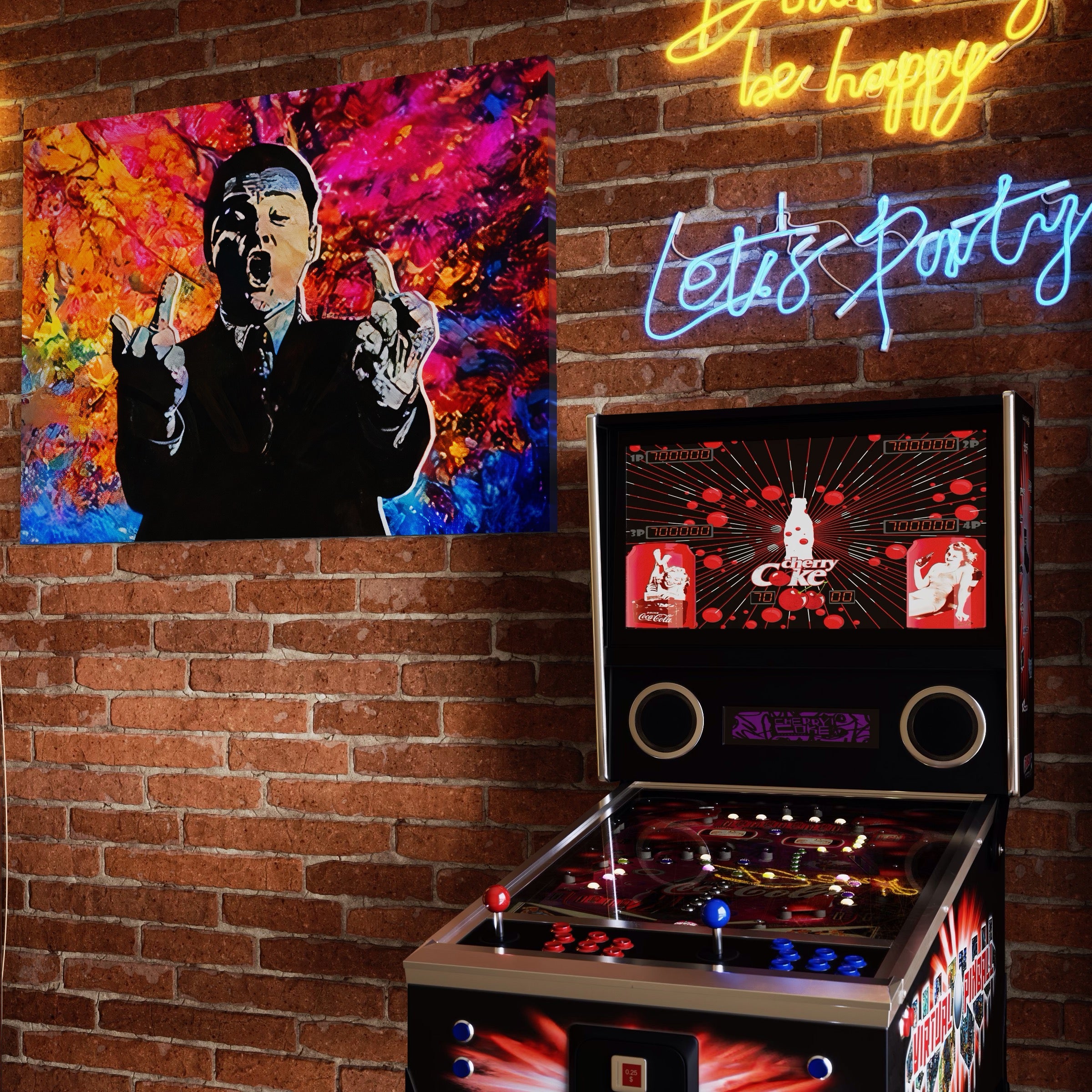 Tablou Canvas Premium LuxCanva® B1085, Middle Fingers the Wolf of Wall Street ,  Living, Leonardo DiCaprio, Film, Birou, Actor, Cinefil, Decor, Pop Art, Culori Vibrante