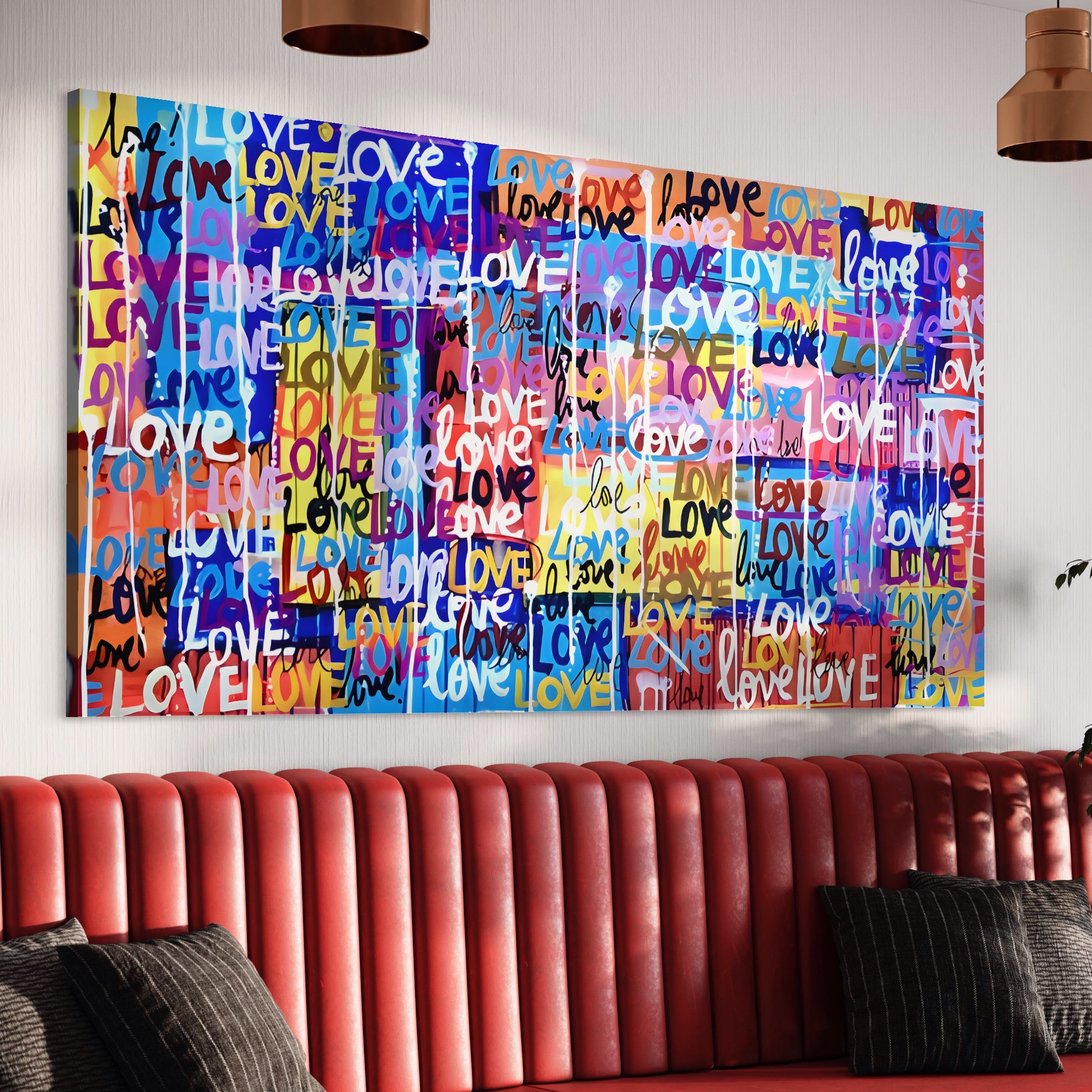 Tablou Canvas Premium LuxCanva® B1080, Iubire , Living, Graffiti, Dragoste, Iubire, Dormitor, Culori Vibrante