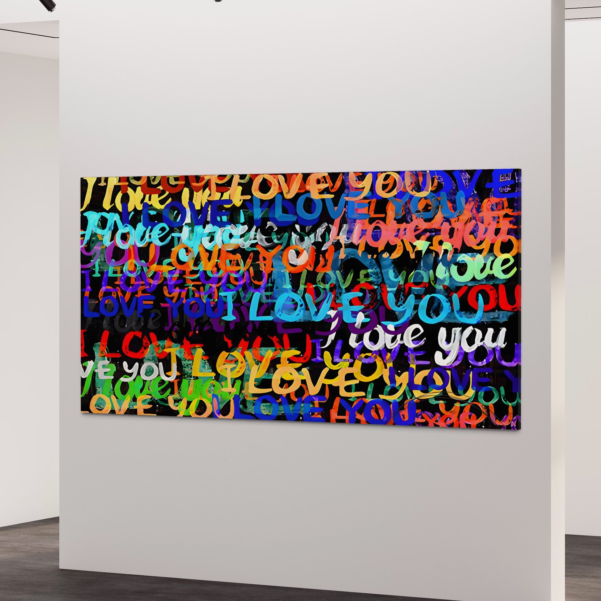 Tablou Canvas Premium LuxCanva® B1078, Love In Colors , Decorativ, Living, Colorat, Iubire, Graffiti, Dormitor, Inspirational, Dragoste, Culori Vibrante