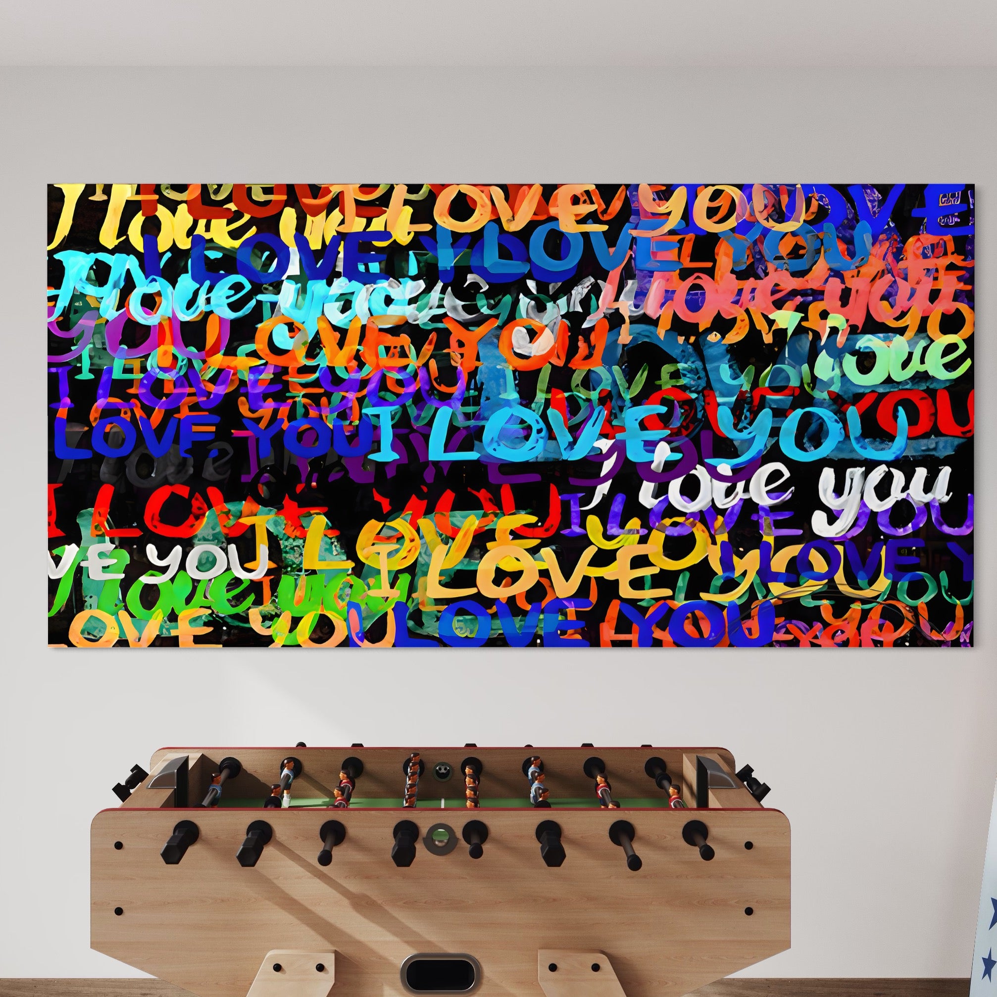Tablou Canvas Premium LuxCanva® B1078, Love In Colors , Decorativ, Living, Colorat, Iubire, Graffiti, Dormitor, Inspirational, Dragoste, Culori Vibrante