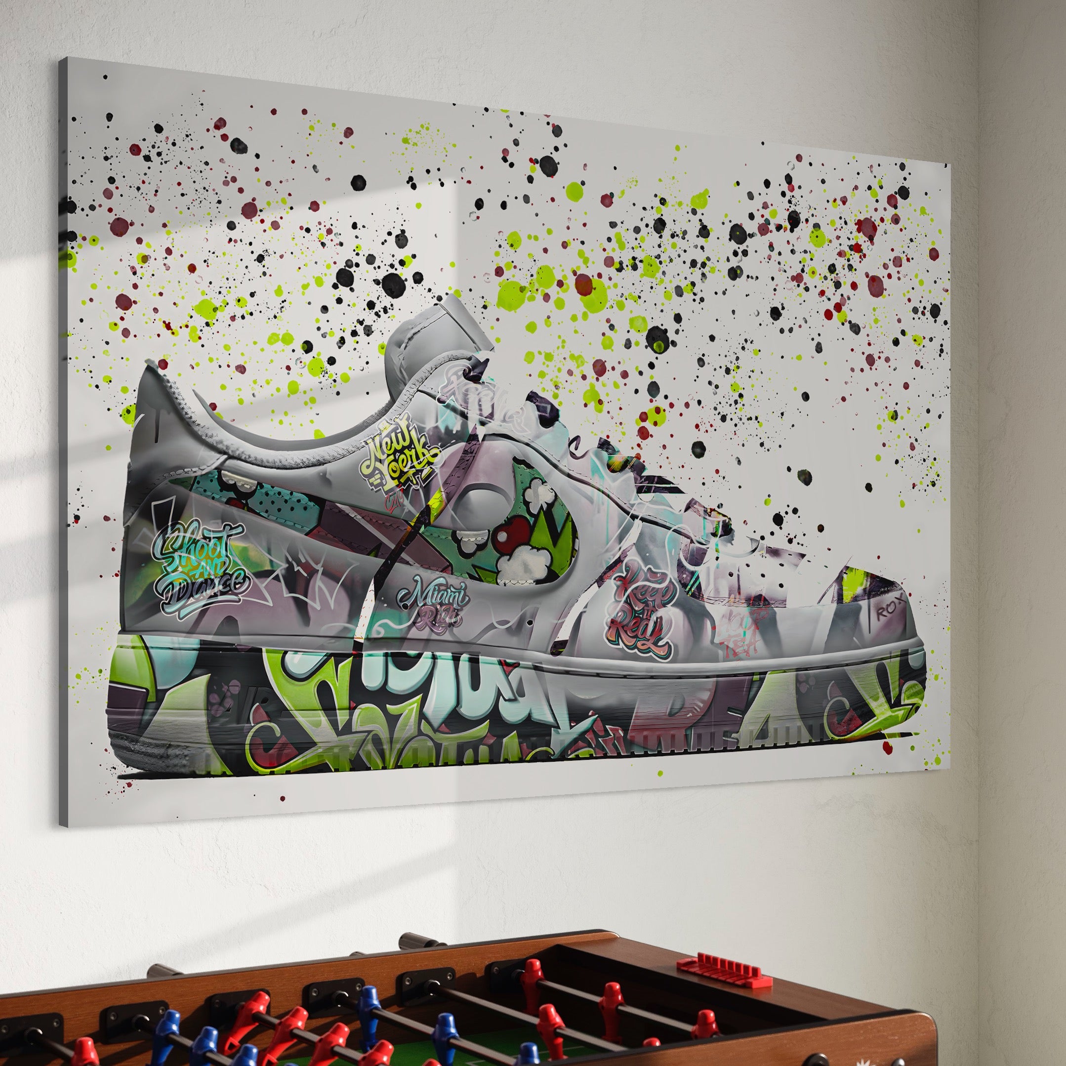 Tablou Canvas Premium LuxCanva® B1076, Air Force 1 , Decorativ, Camera Copii, Nike, America, Baschet, Dormitor, Sport, Incaltaminte, Culori Vibrante