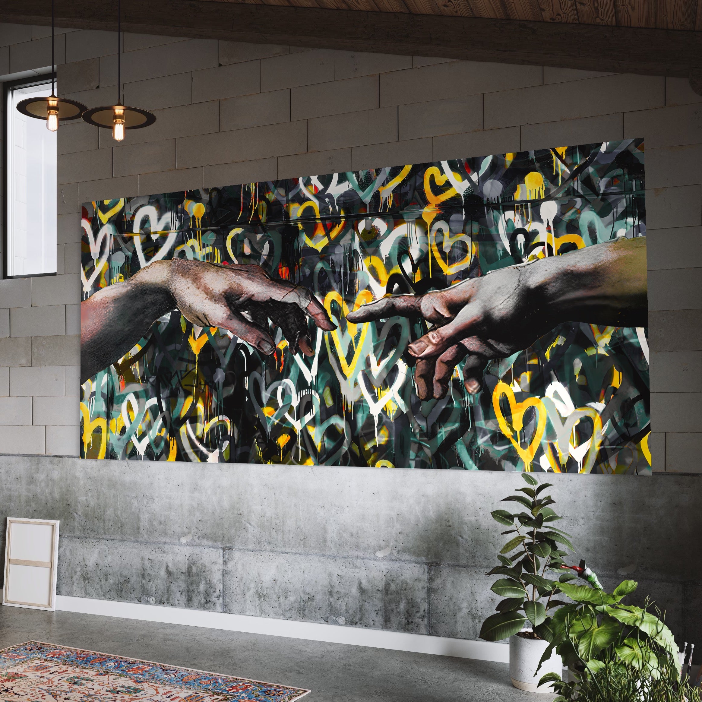 Tablou Canvas Premium LuxCanva® B1075, Lovers Hands , Decorativ, Living, Iubire, Maini, Dragoste, Dormitor, Cuplu, Culori Vibrante