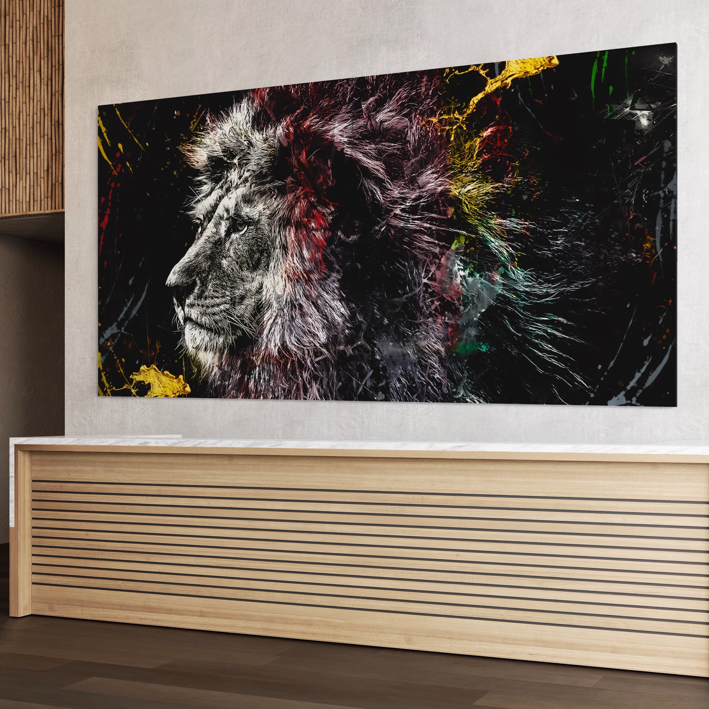 Tablou Canvas Premium LuxCanva® B1070, The Lion Look , Decorativ, Birou, Leu, Rege, Dormitor, Jungla, Colorat