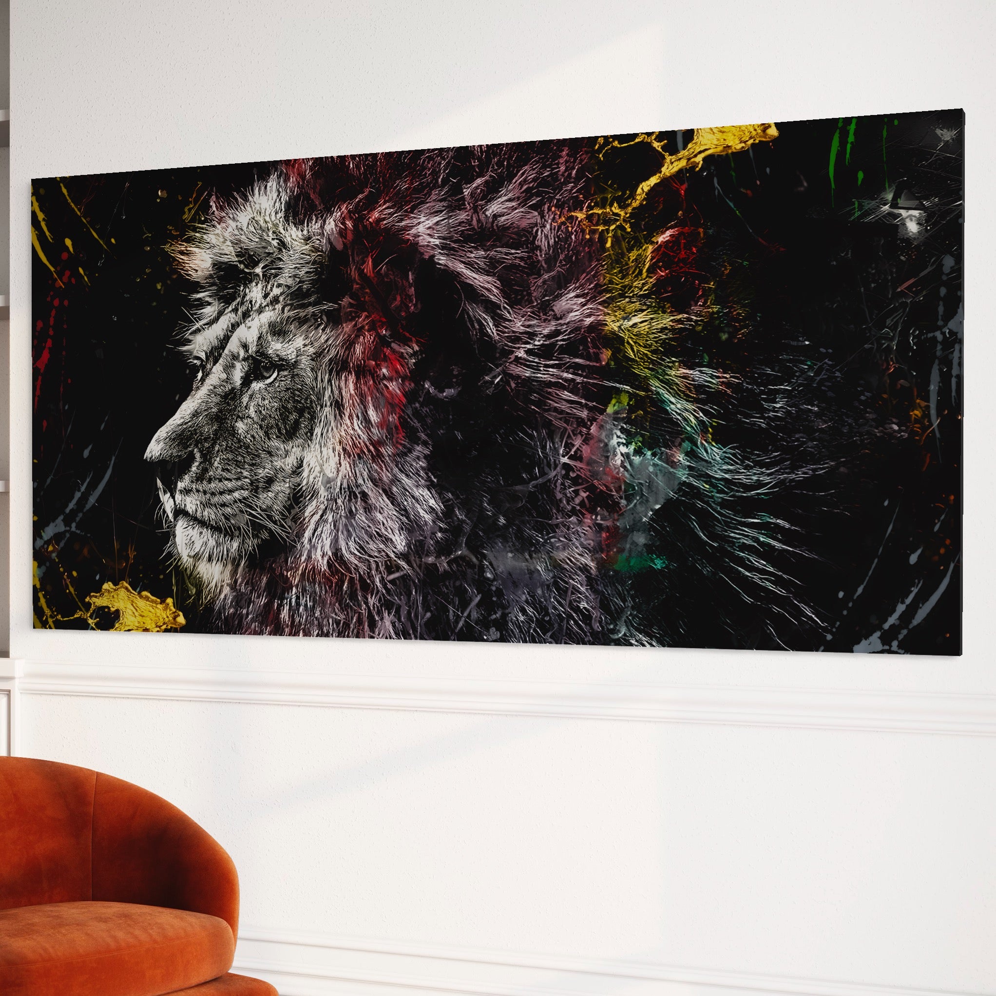 Tablou Canvas Premium LuxCanva® B1070, The Lion Look , Decorativ, Birou, Leu, Rege, Dormitor, Jungla, Colorat