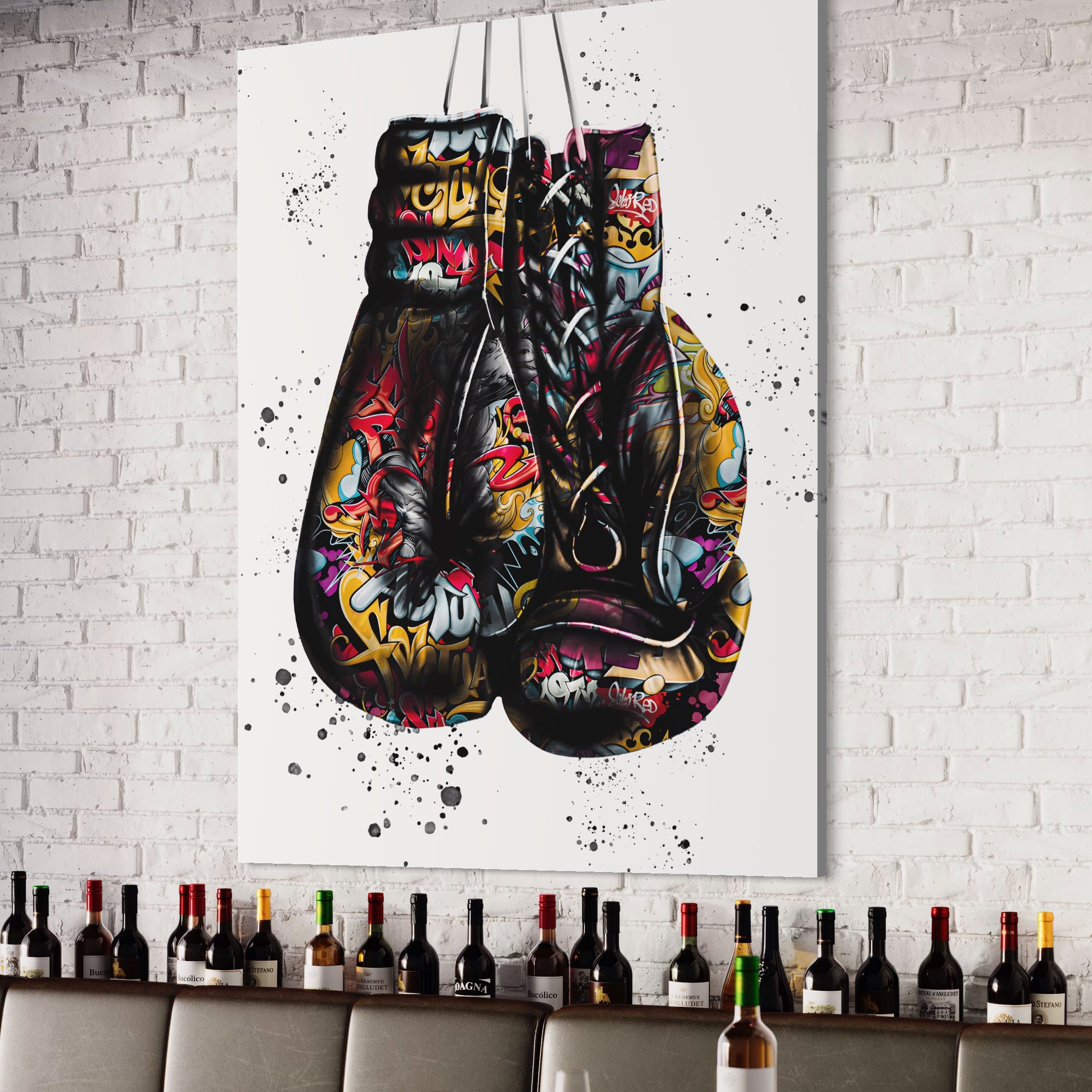 Tablou Canvas Premium LuxCanva® B1042, Pop Art Boxing Gloves , Dormitor, Birou, Sport, Box, Culori Vibrante