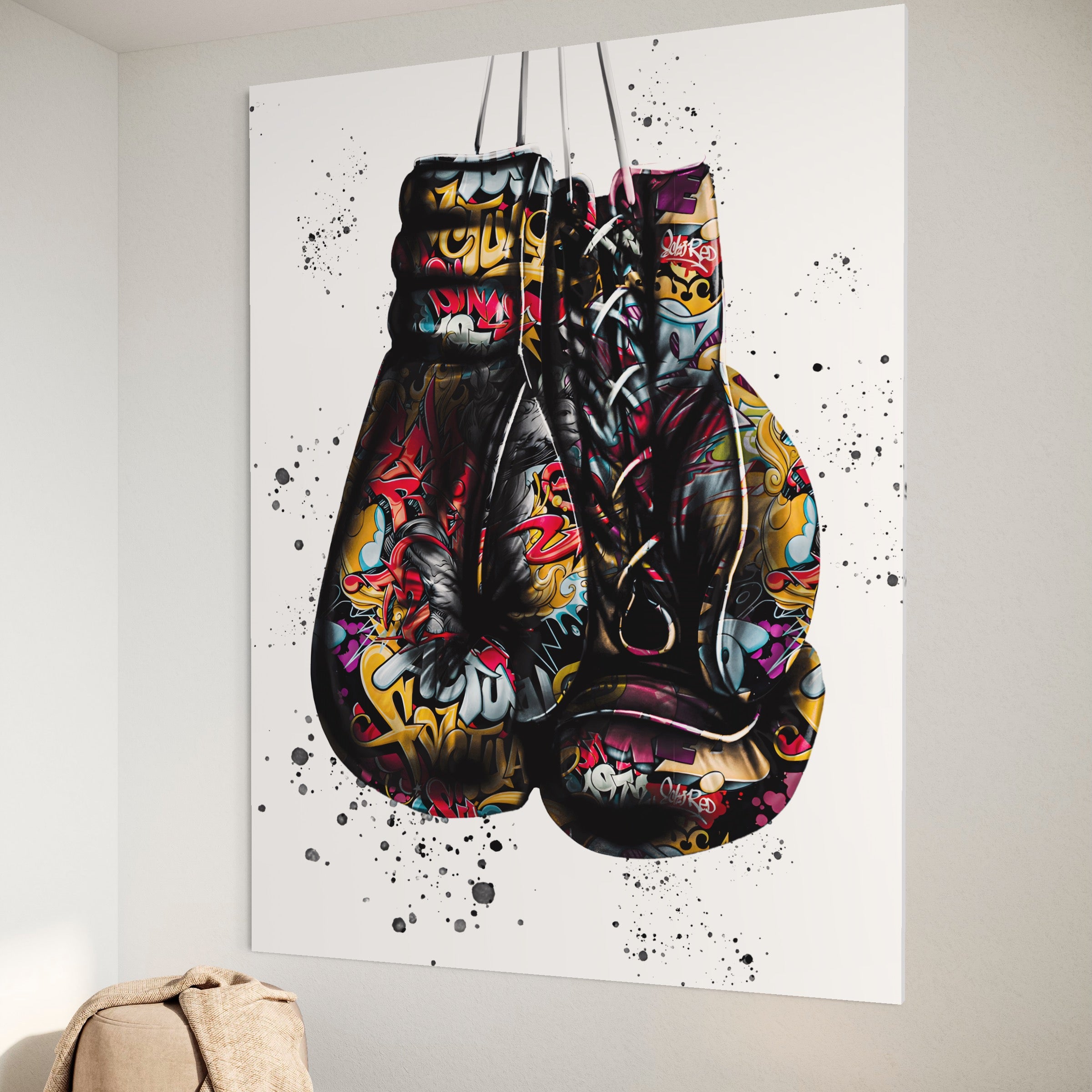 Tablou Canvas Premium LuxCanva® B1042, Pop Art Boxing Gloves , Dormitor, Birou, Sport, Box, Culori Vibrante