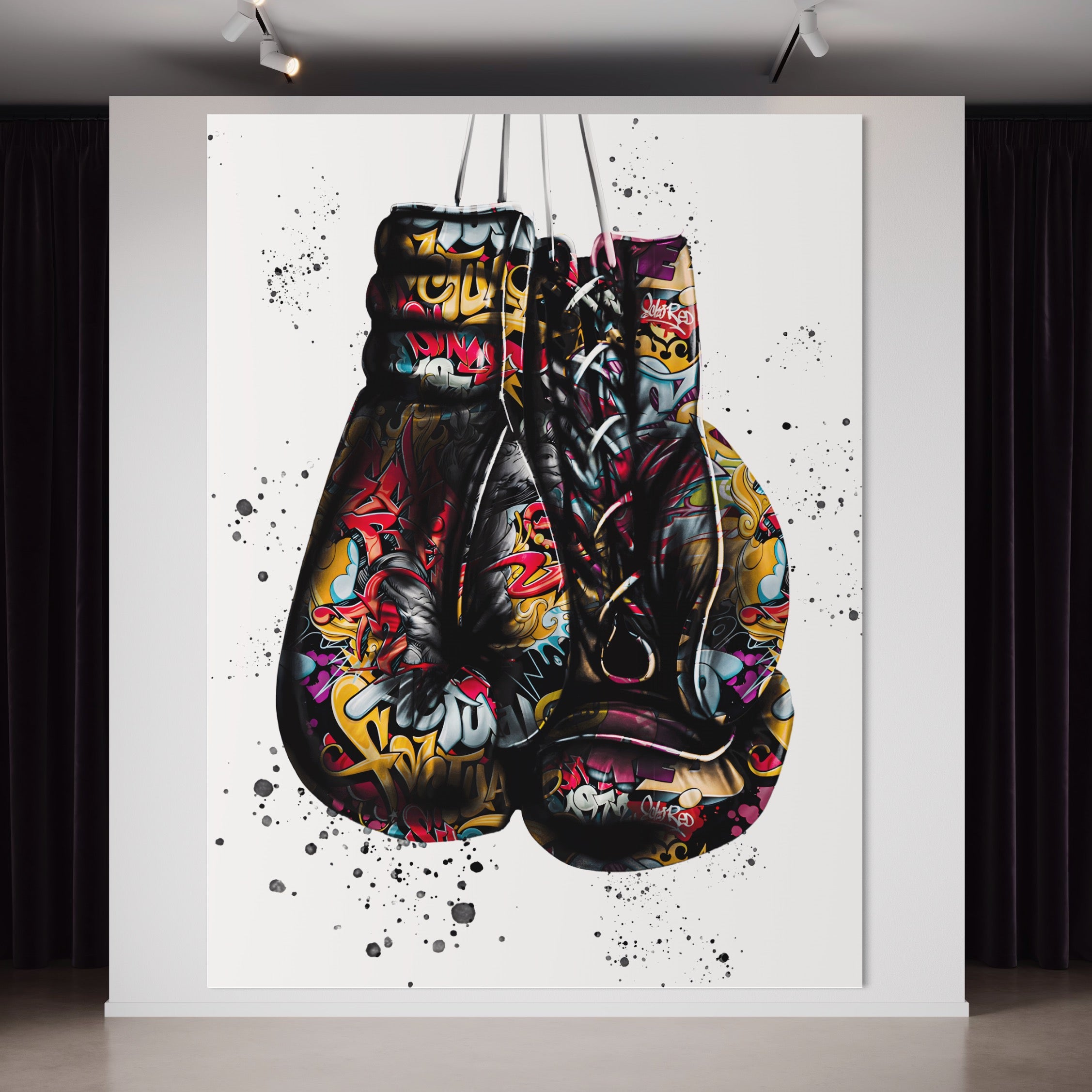Tablou Canvas Premium LuxCanva® B1042, Pop Art Boxing Gloves , Dormitor, Birou, Sport, Box, Culori Vibrante