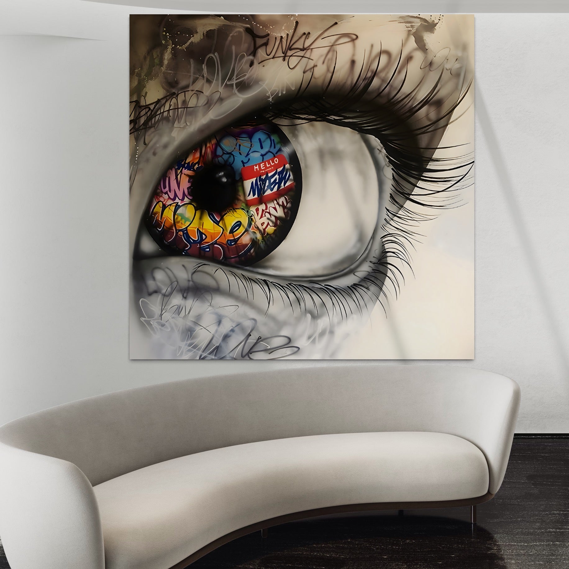 Tablou Canvas Premium LuxCanva® B1064 Funky Eye , Decorativ, Living, Ochi, Dormitor, Privire, Colorat