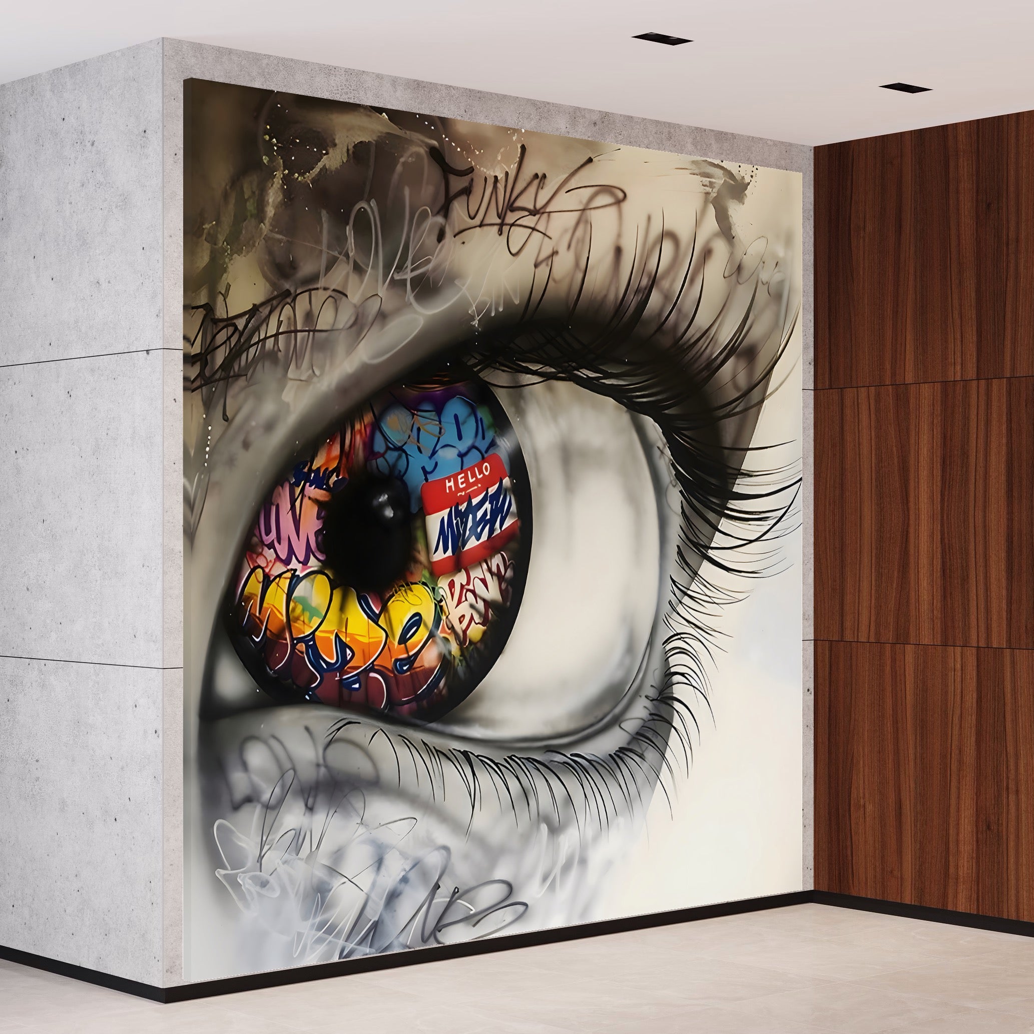Tablou Canvas Premium LuxCanva® B1064 Funky Eye , Decorativ, Living, Ochi, Dormitor, Privire, Colorat
