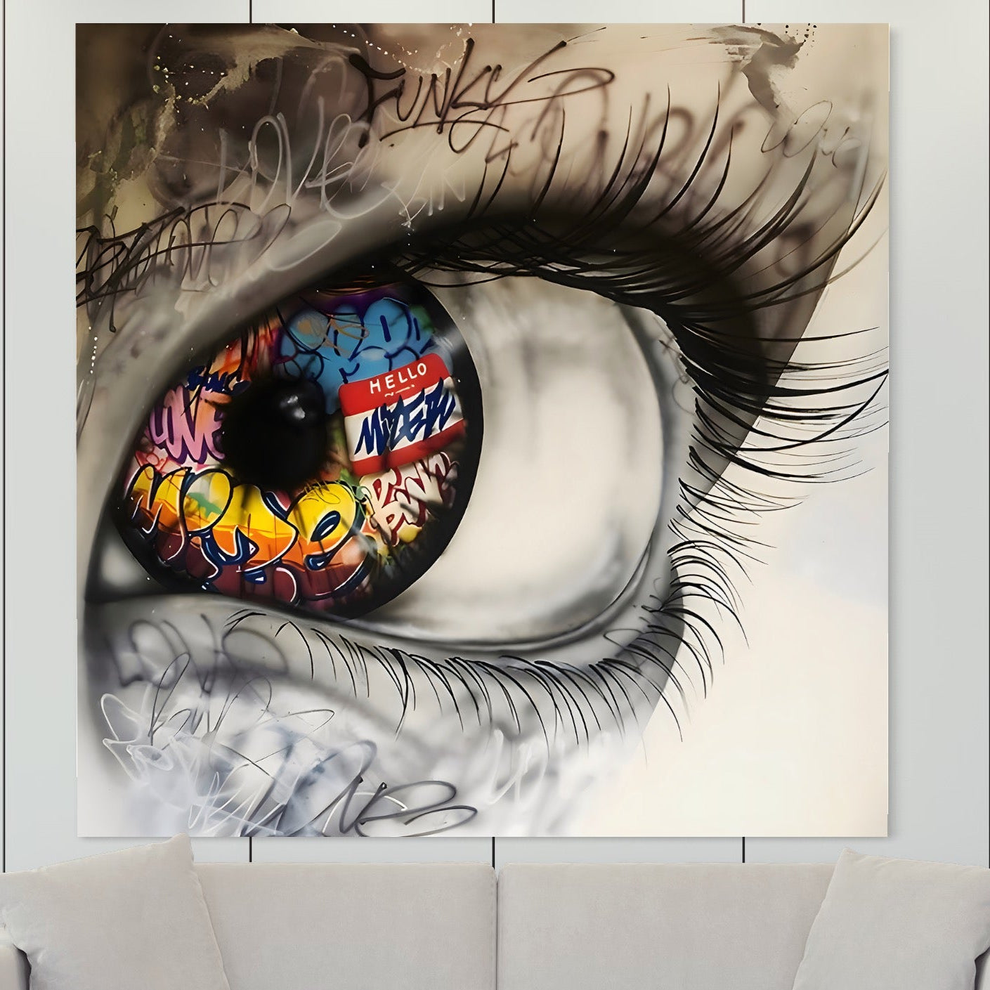 Tablou Canvas Premium LuxCanva® B1064 Funky Eye , Decorativ, Living, Ochi, Dormitor, Privire, Colorat