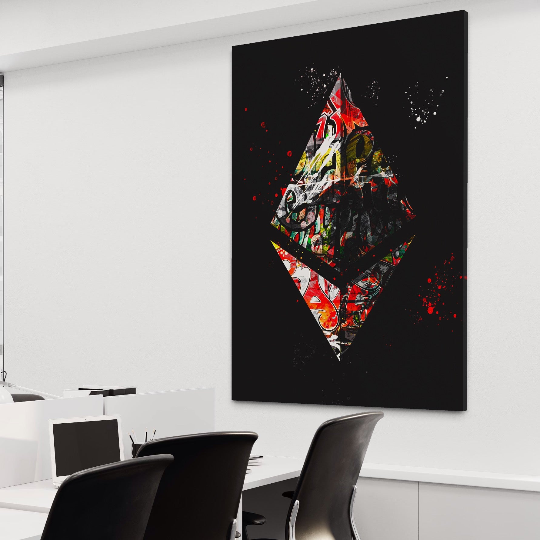 Tablou Canvas Premium LuxCanva® B1056, Ethereum , Decorativ, Birou, Crypto, Bursa, Financiar, Blockchain, Smart, Culori Vibrante