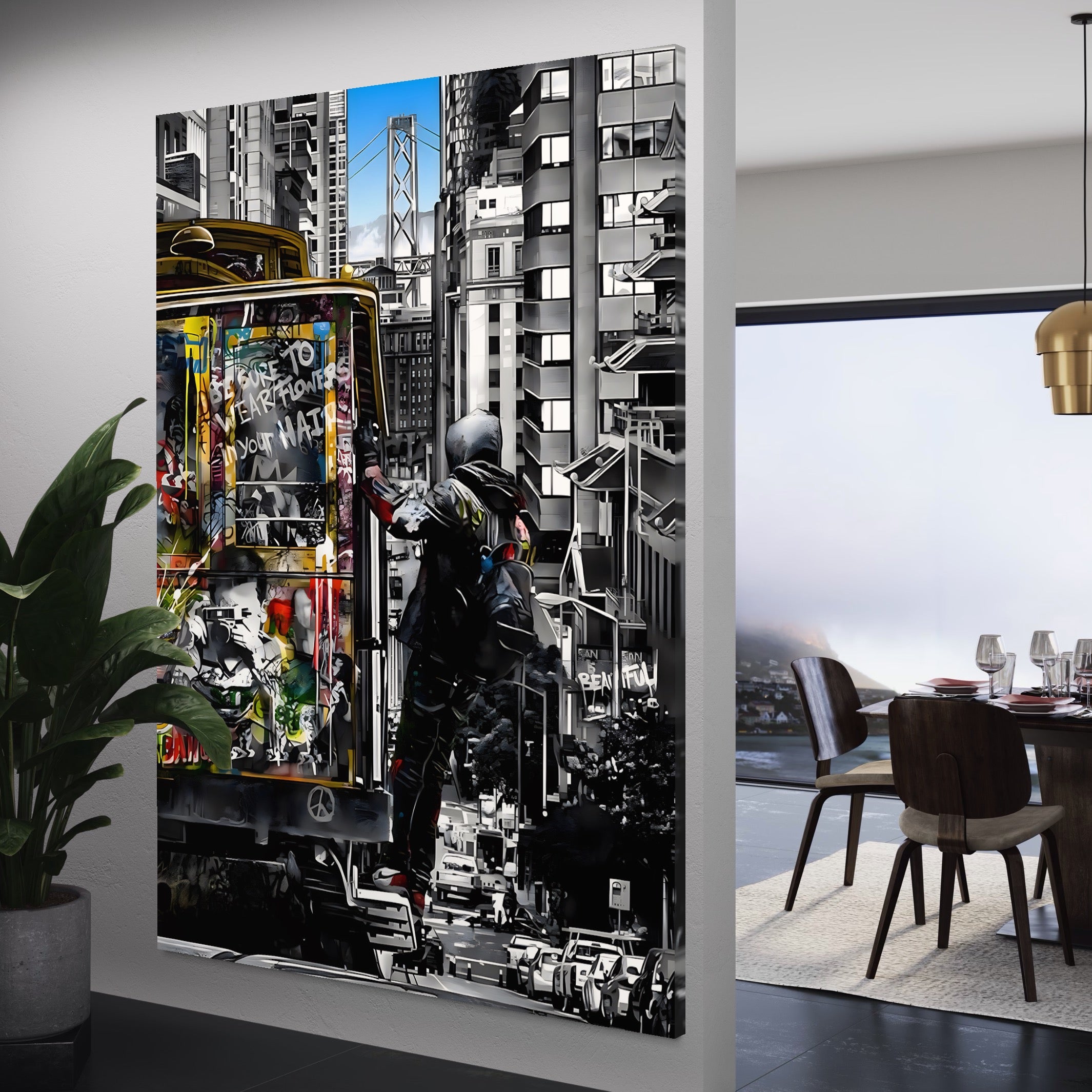 Tablou Canvas Premium LuxCanva® B1054, Calator prin oras , Decorativ, Living, Calator, San Francisco, Oras, Culori Vibrante