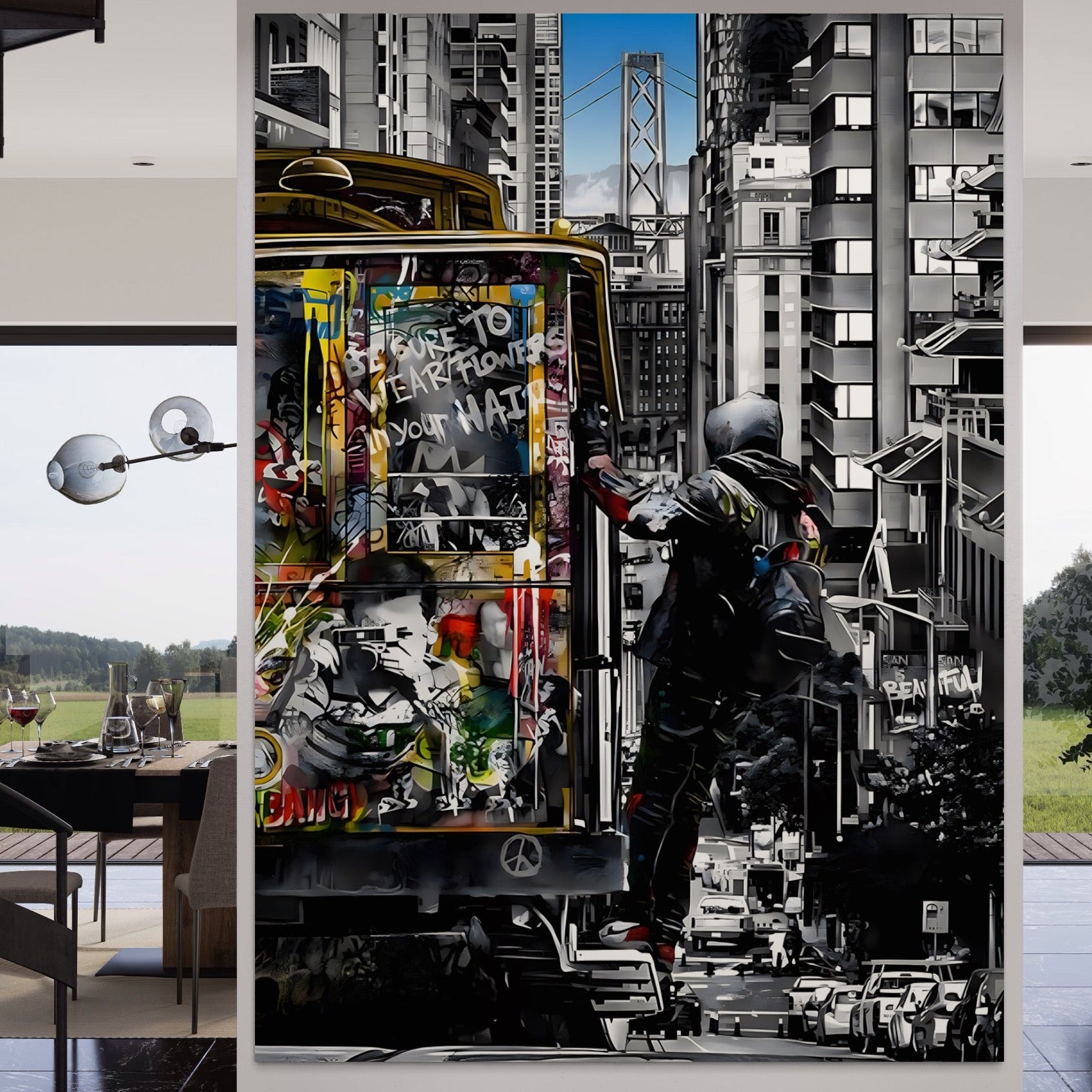 Tablou Canvas Premium LuxCanva® B1054, Calator prin oras , Decorativ, Living, Calator, San Francisco, Oras, Culori Vibrante