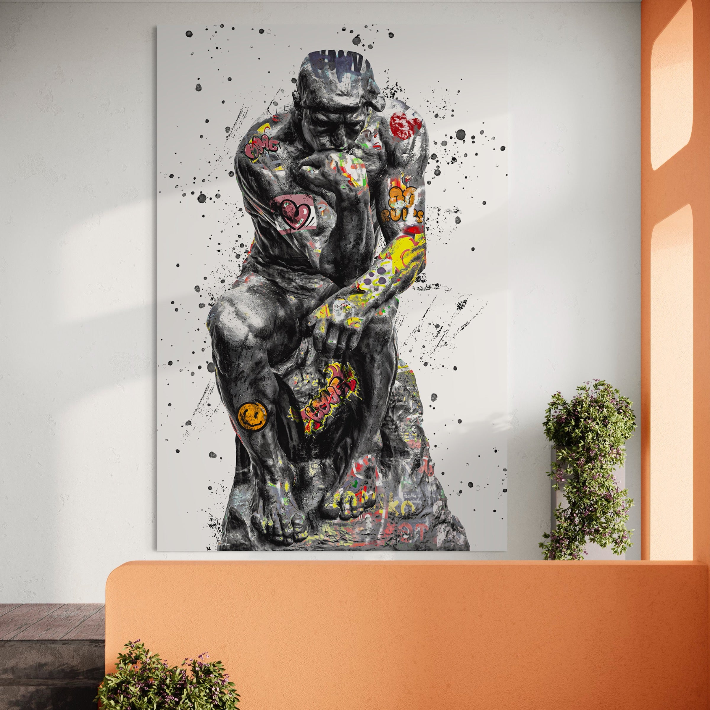 Tablou Canvas Premium LuxCanva® B1044, The Thinker ,  Living, Decorativ, Abstract, Emotie, Ganduri, Culori Vibrante