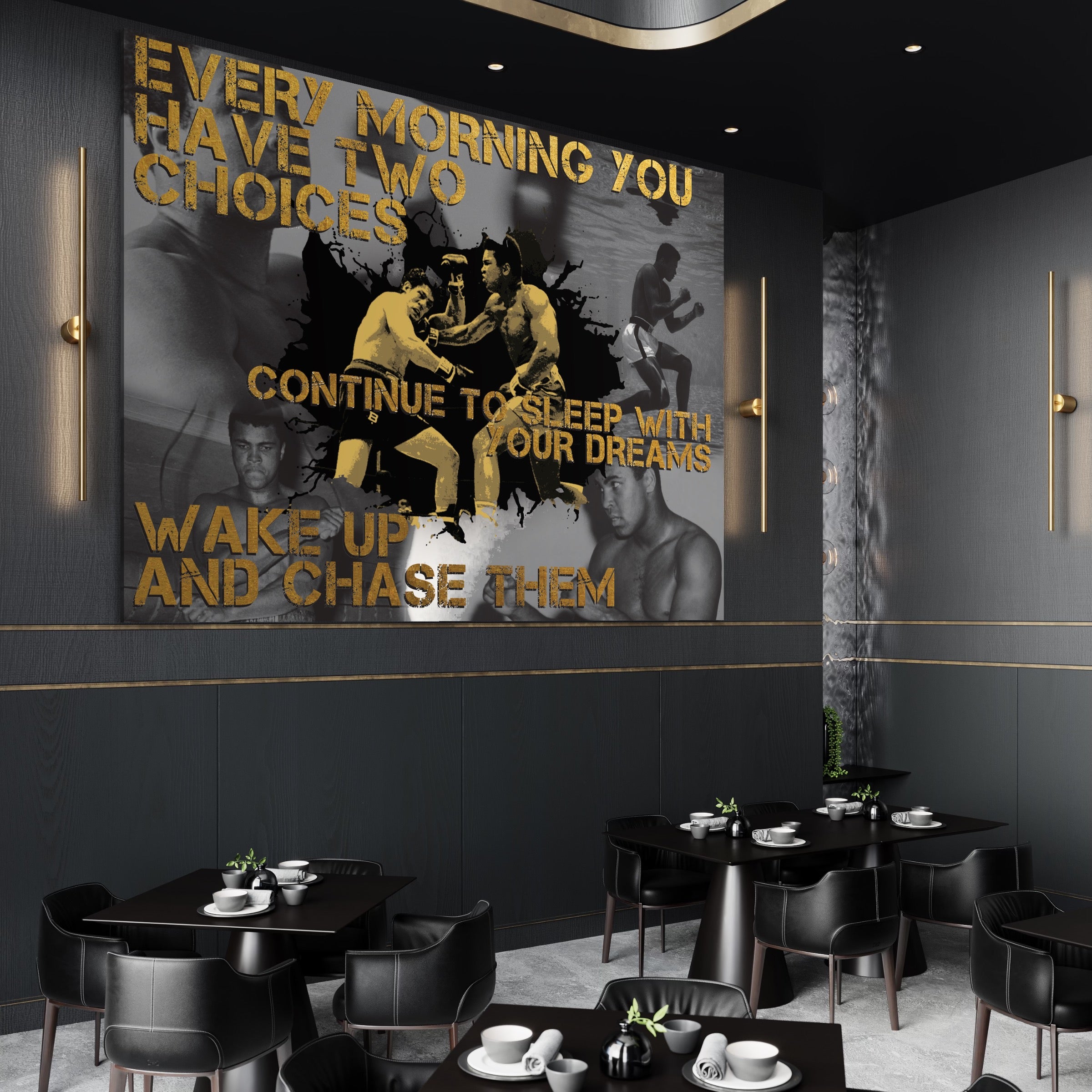 Tablou Canvas Premium LuxCanva® B1037, Muhammad Ali , Decorativ, Boxer, Pugilist, Sportiv, Motivational, Culori Vibrante