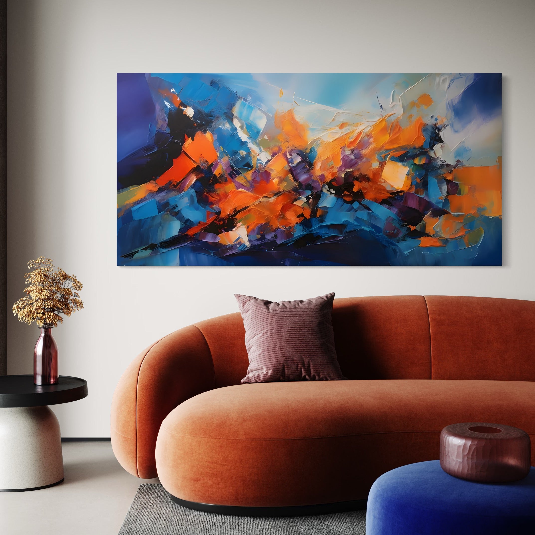 Tablou Canvas Premium LuxCanva® C1250, Futuristic Abstract Art , Relaxare, Living Room, Culori Vibrante
