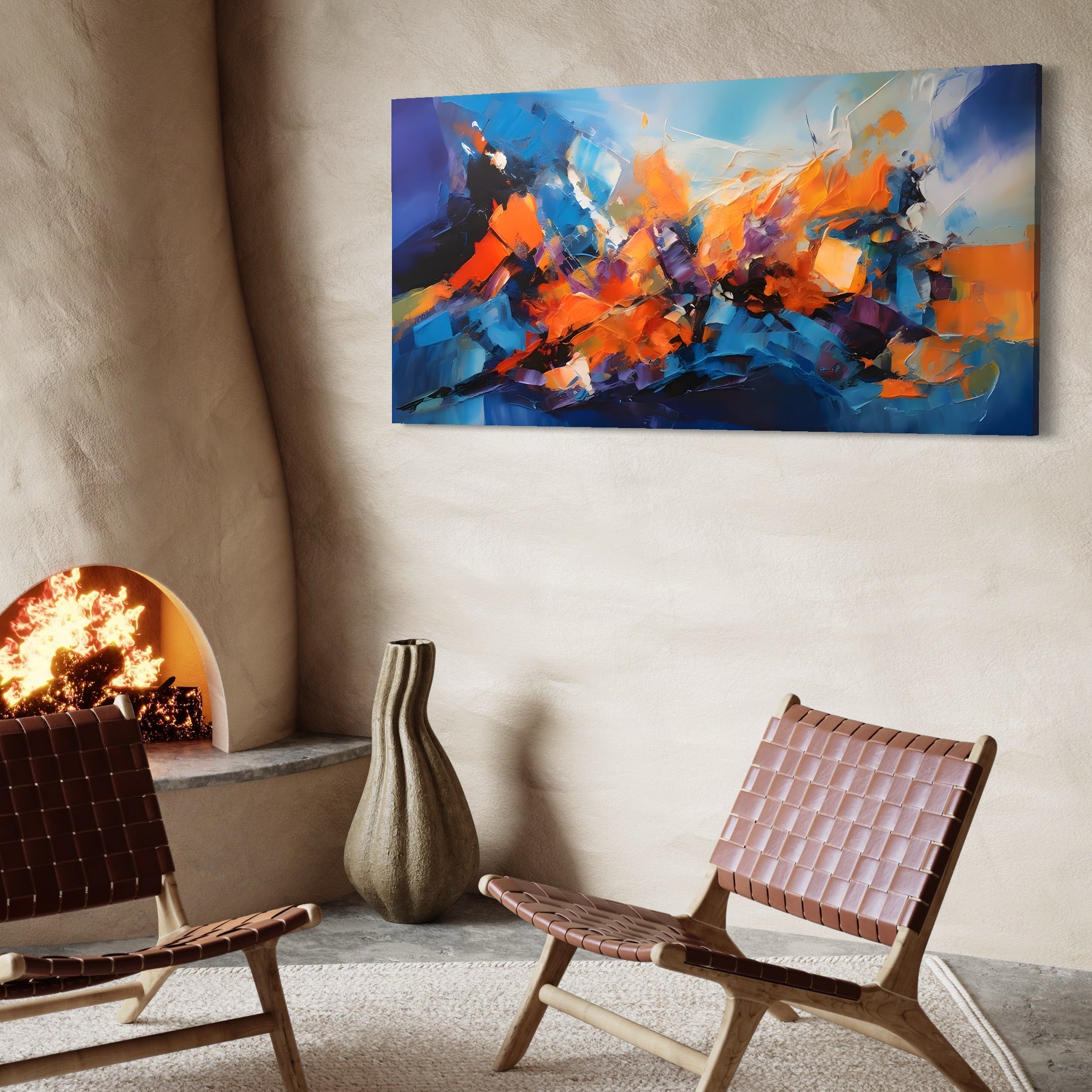 Tablou Canvas Premium LuxCanva® C1250, Futuristic Abstract Art , Relaxare, Living Room, Culori Vibrante
